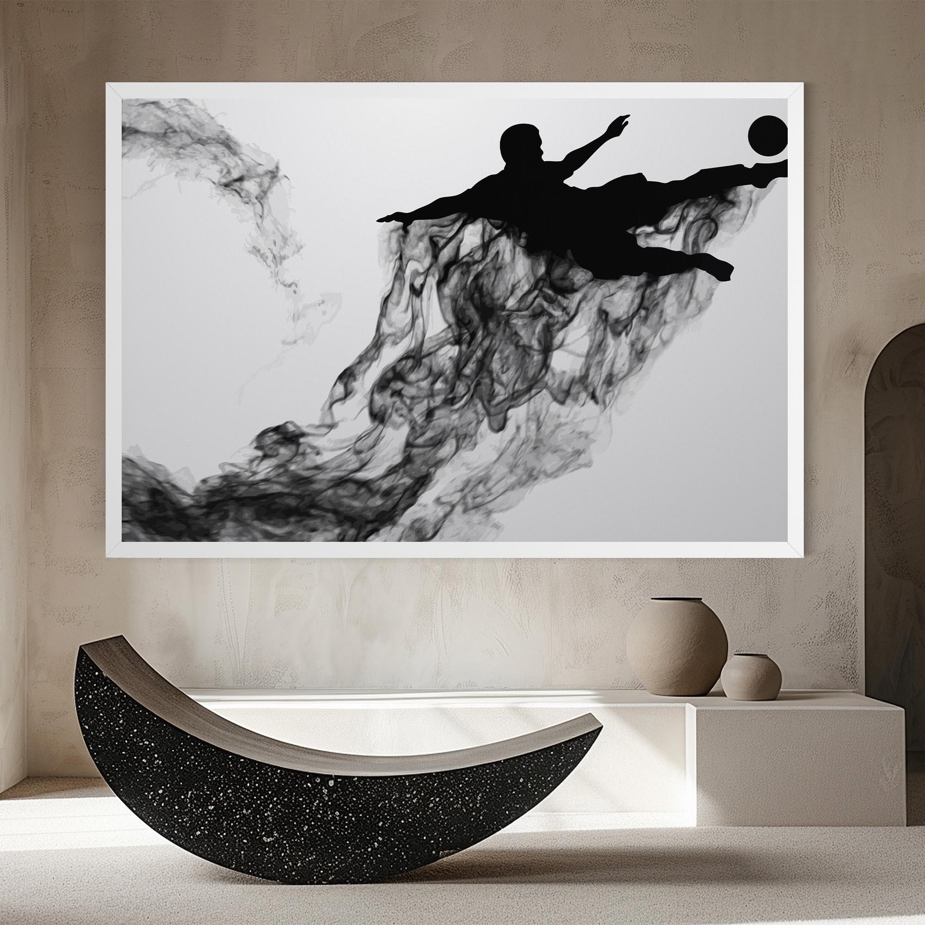 Картина на платно Black Smoke Football mockup 8