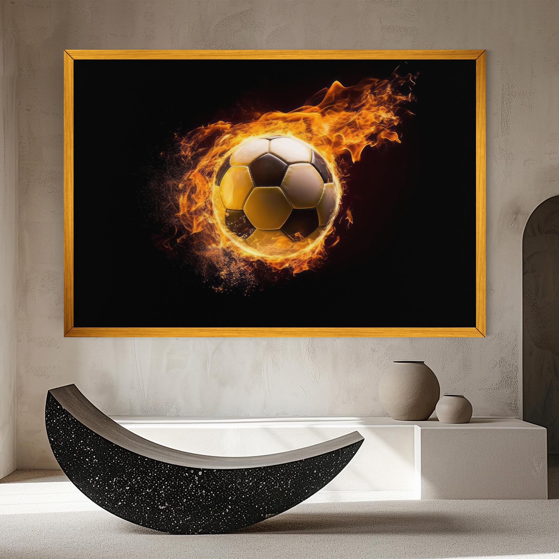 Картина на платно Fire Football mockup 8