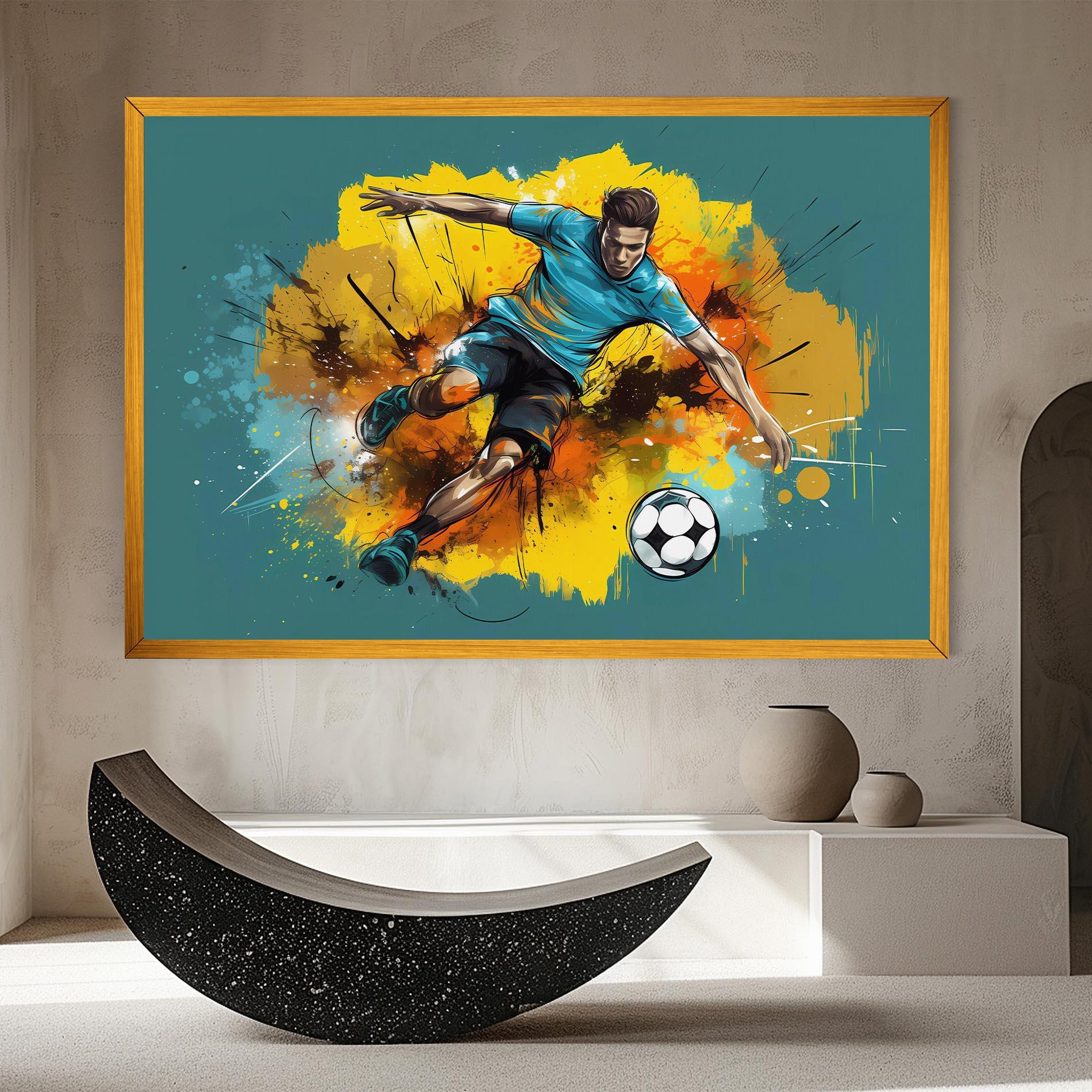 Картина на платно Football Player Painting mockup 8