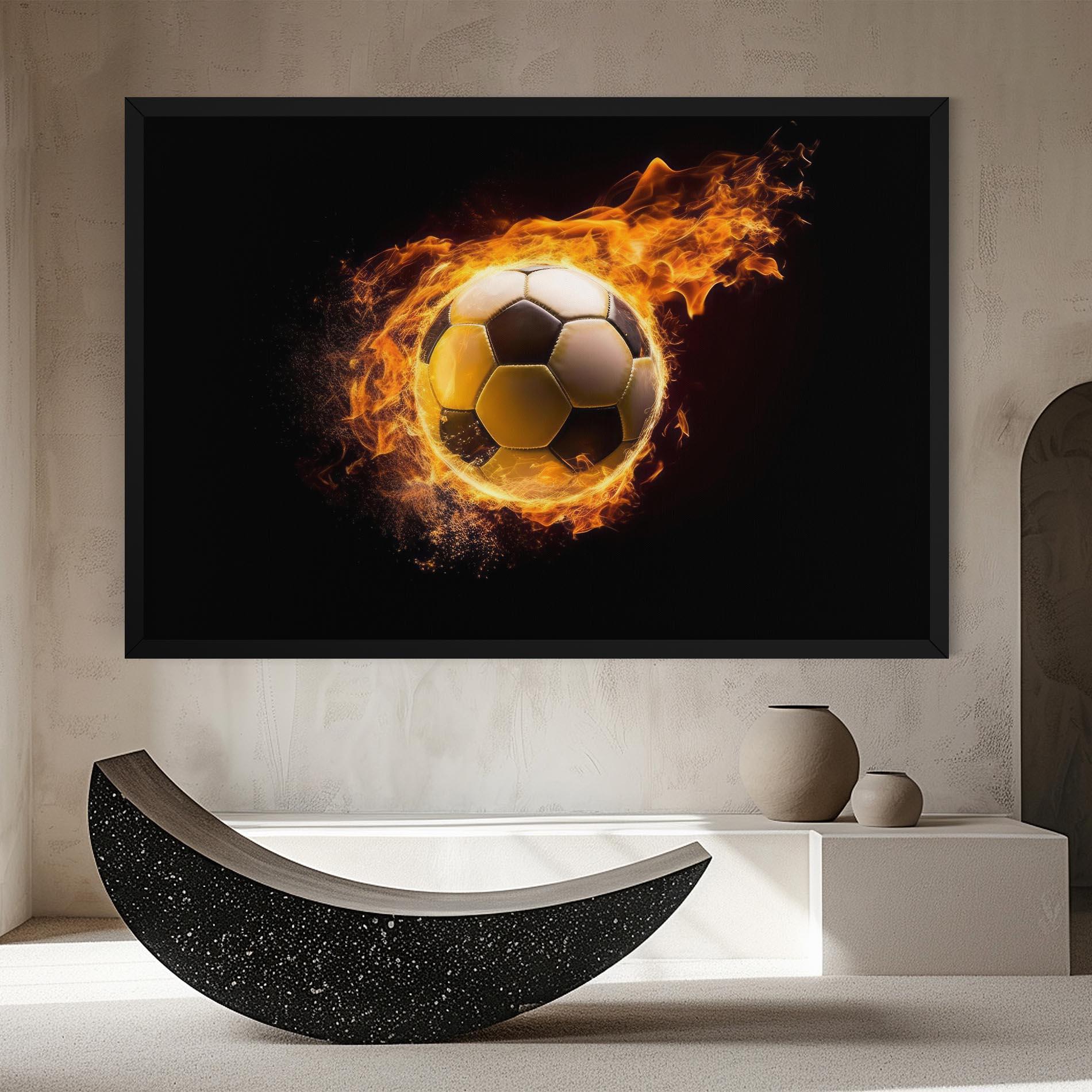 Картина на платно Fire Football mockup 8