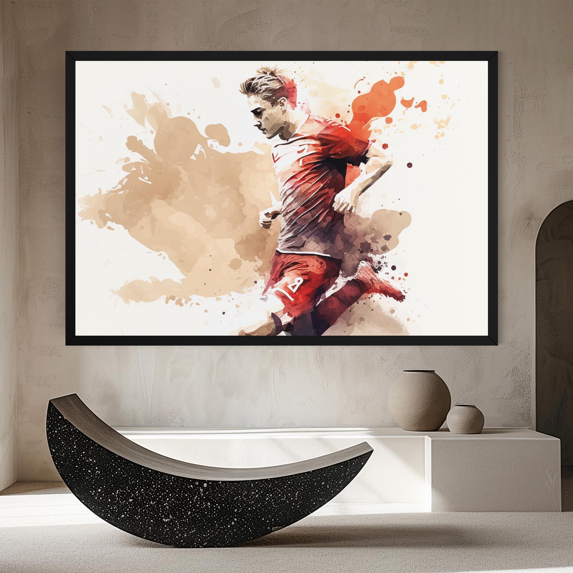 Картина на платно Football Red Cream mockup 8