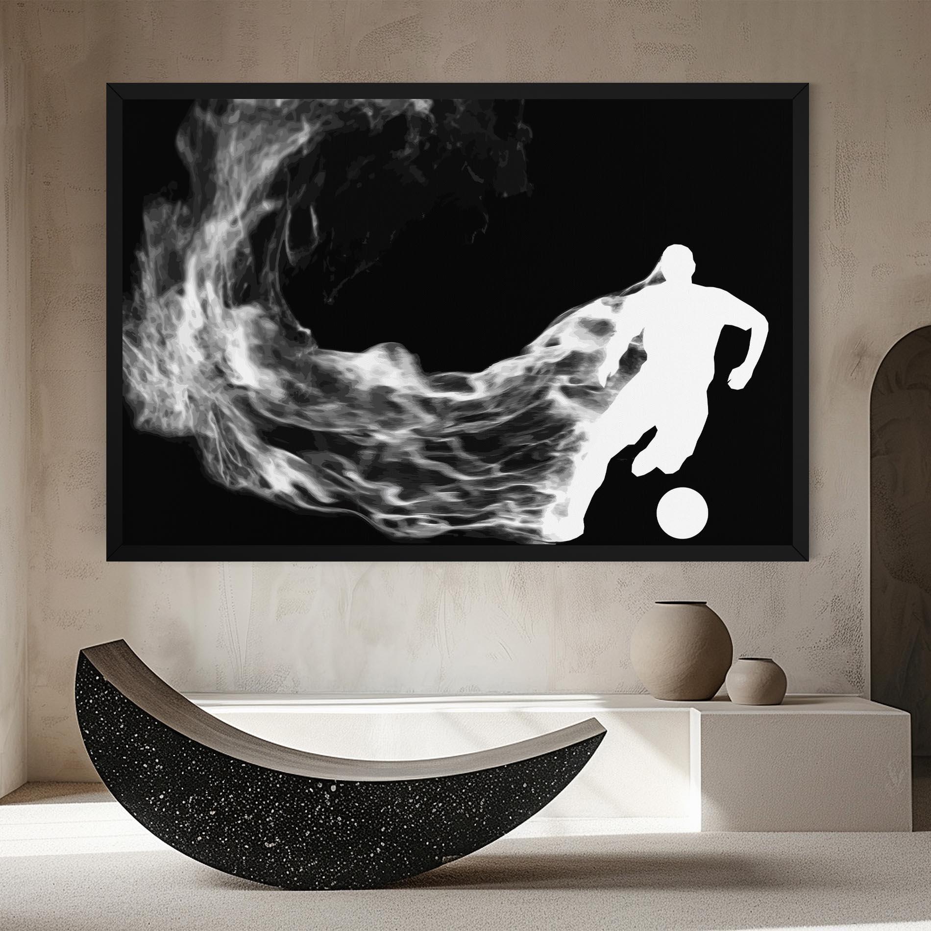 Картина на платно Football White Smoke mockup 8