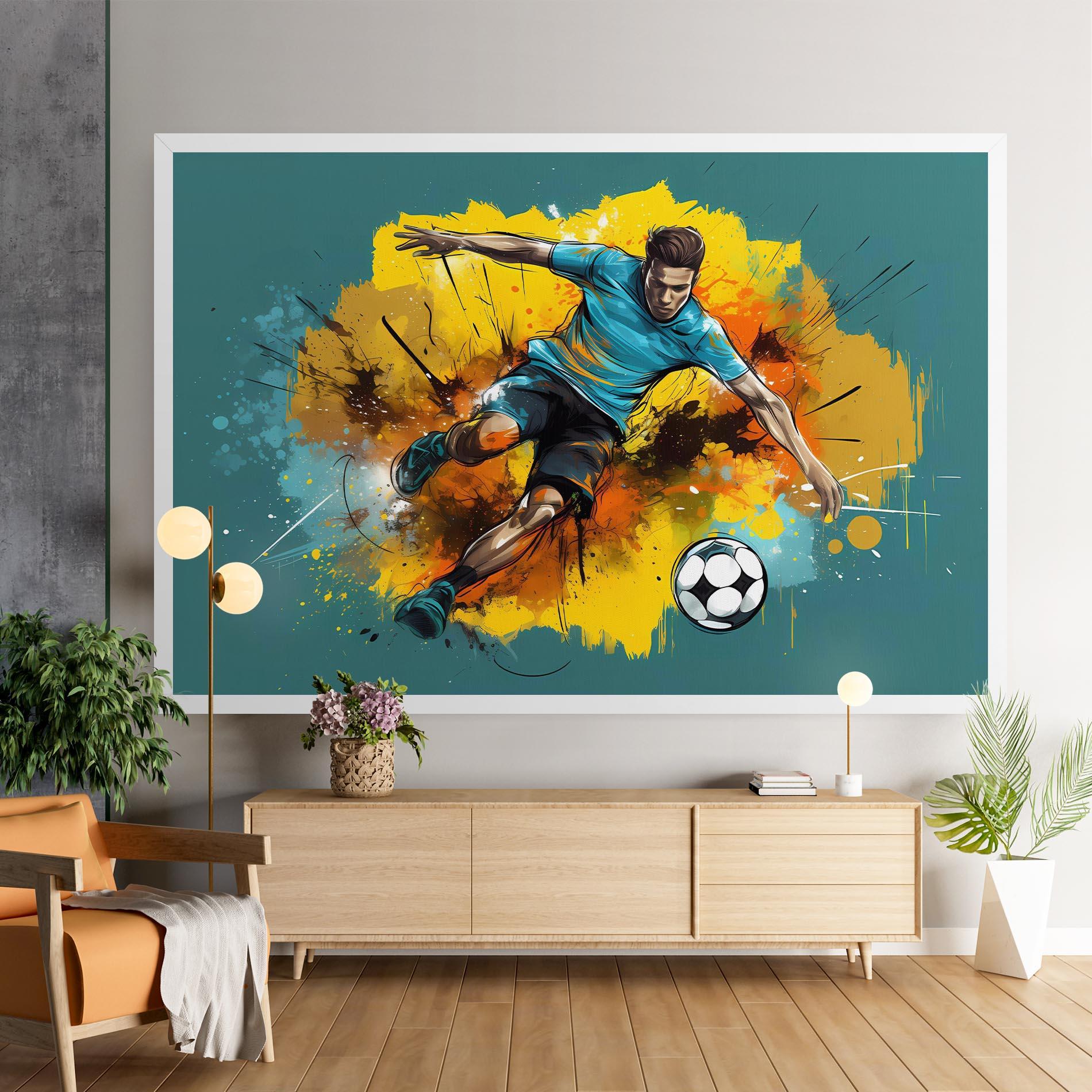 Картина на платно Football Player Painting mockup 9