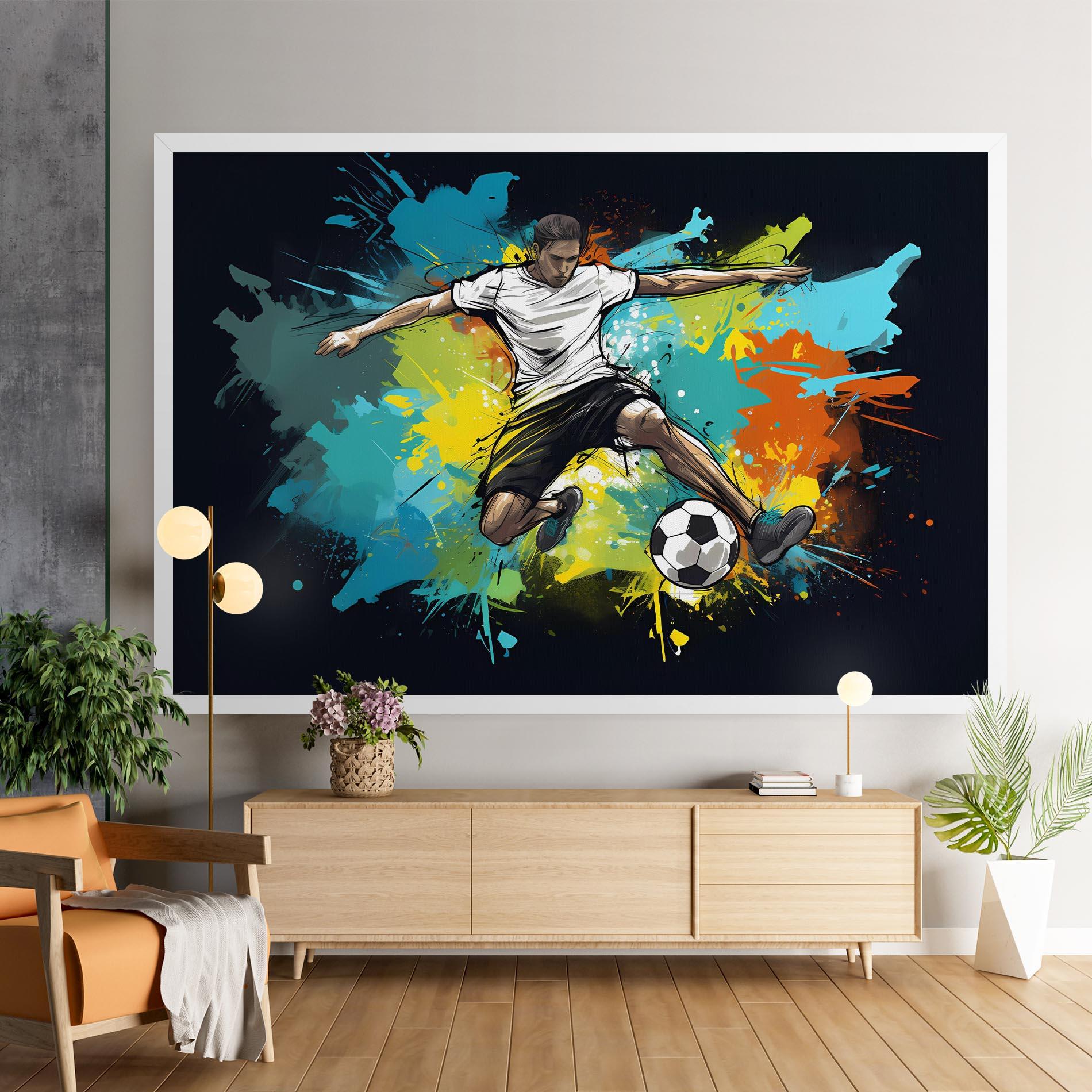 Картина на платно Green Paint Football Player mockup 9