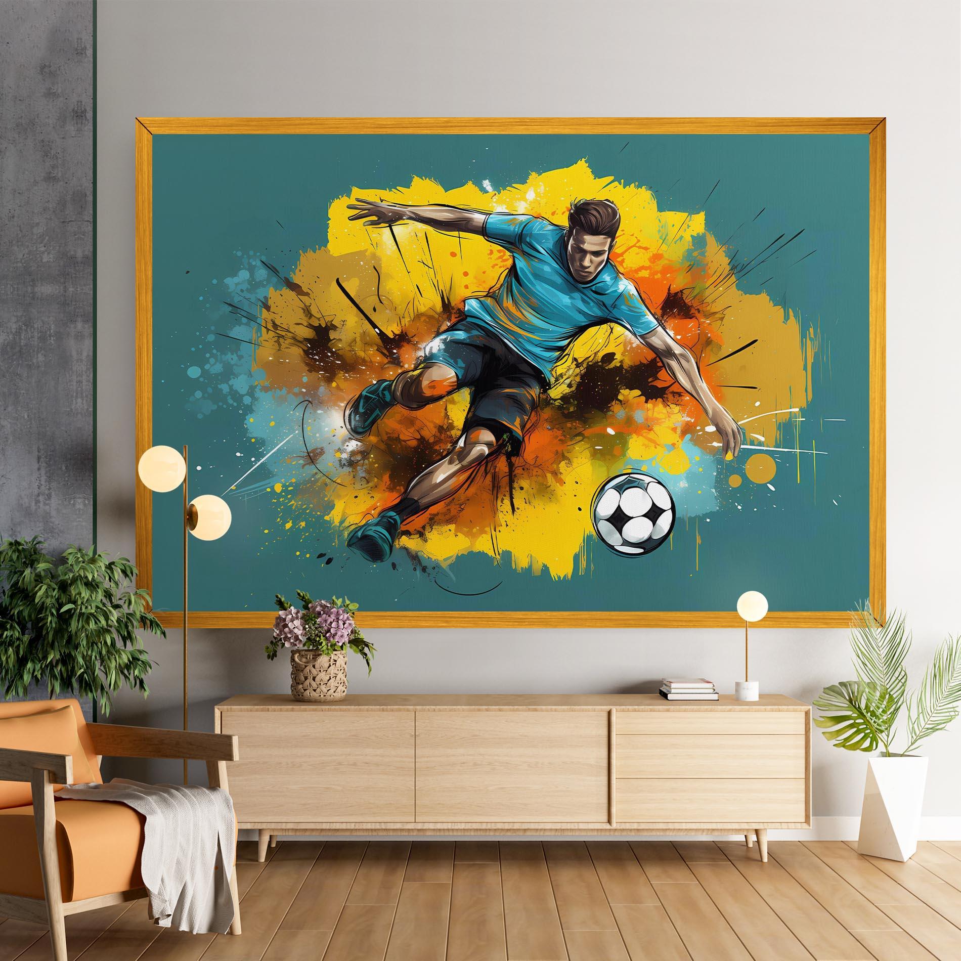 Картина на платно Football Player Painting mockup 9