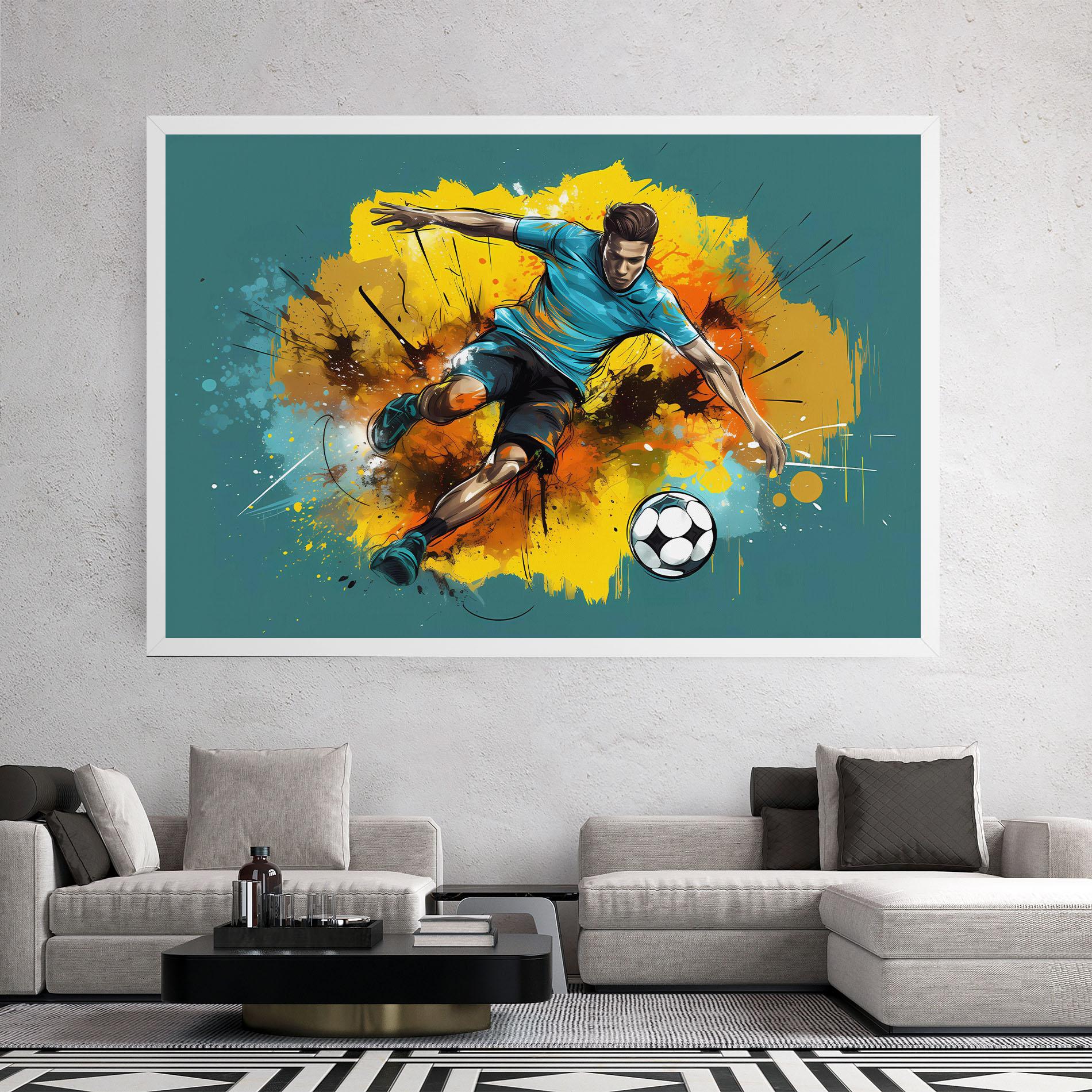 Картина на платно Football Player Painting mockup 2