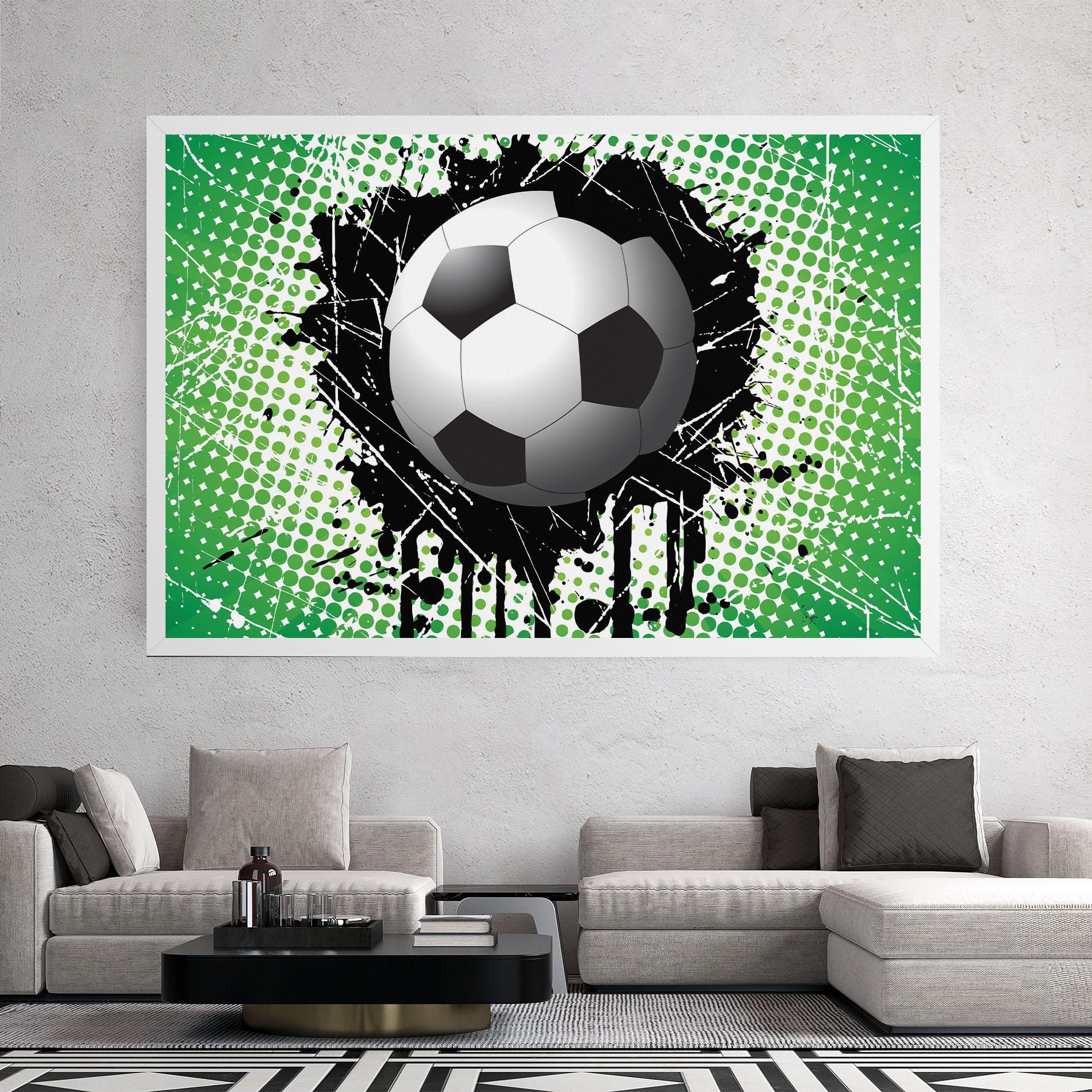 Картина на платно Green Black Football mockup 2