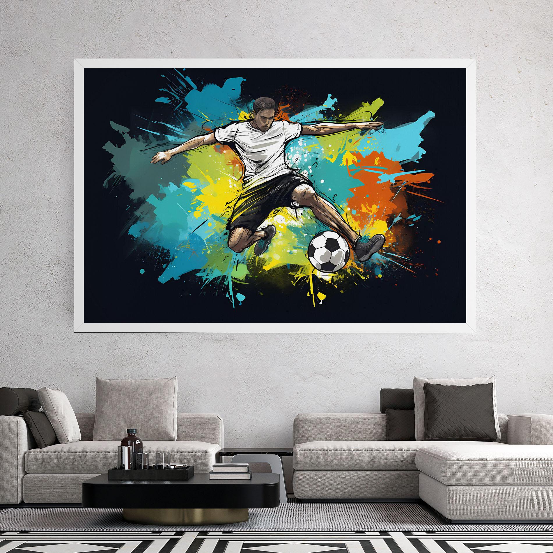 Картина на платно Green Paint Football Player mockup 2