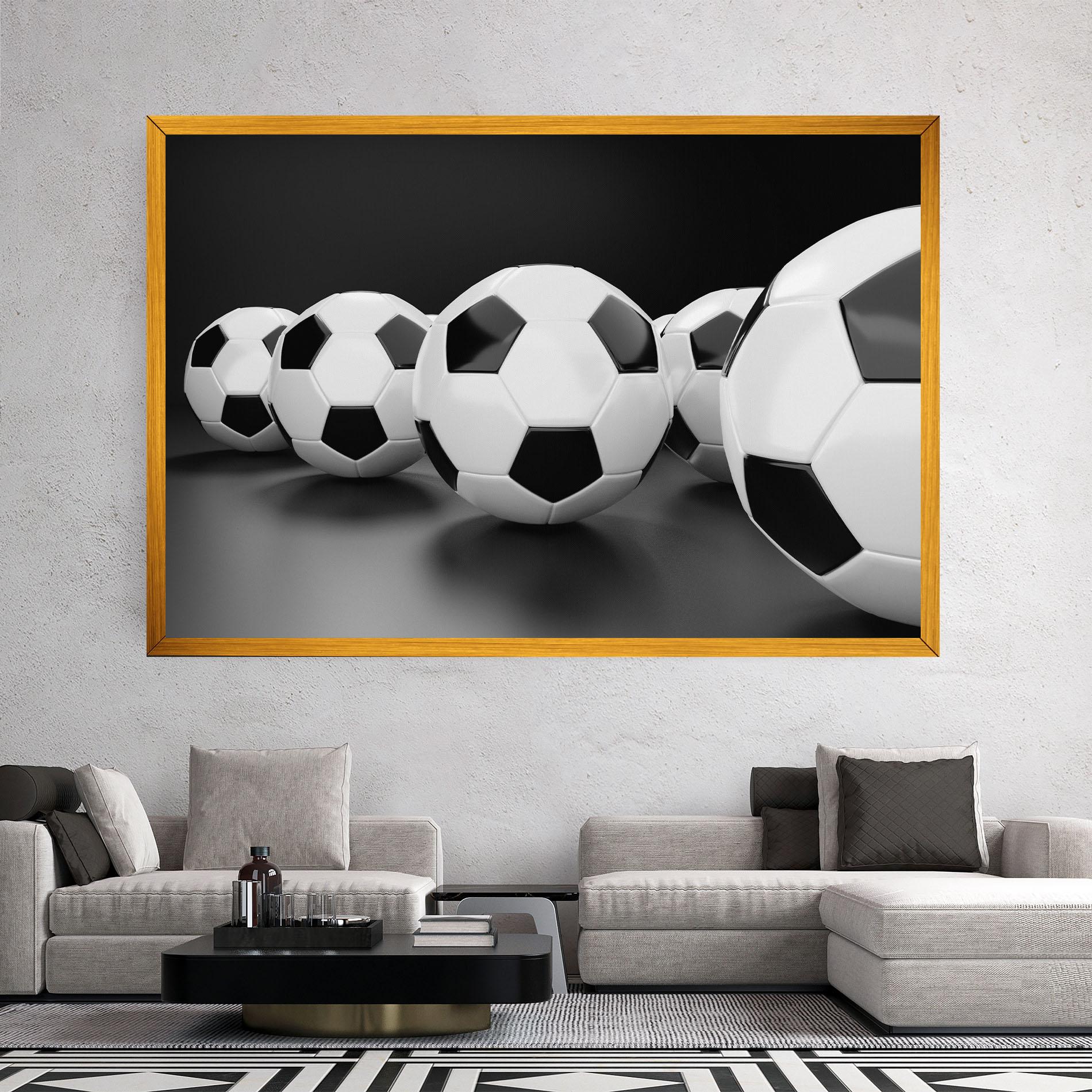 Картина на платно Black White Football mockup 2