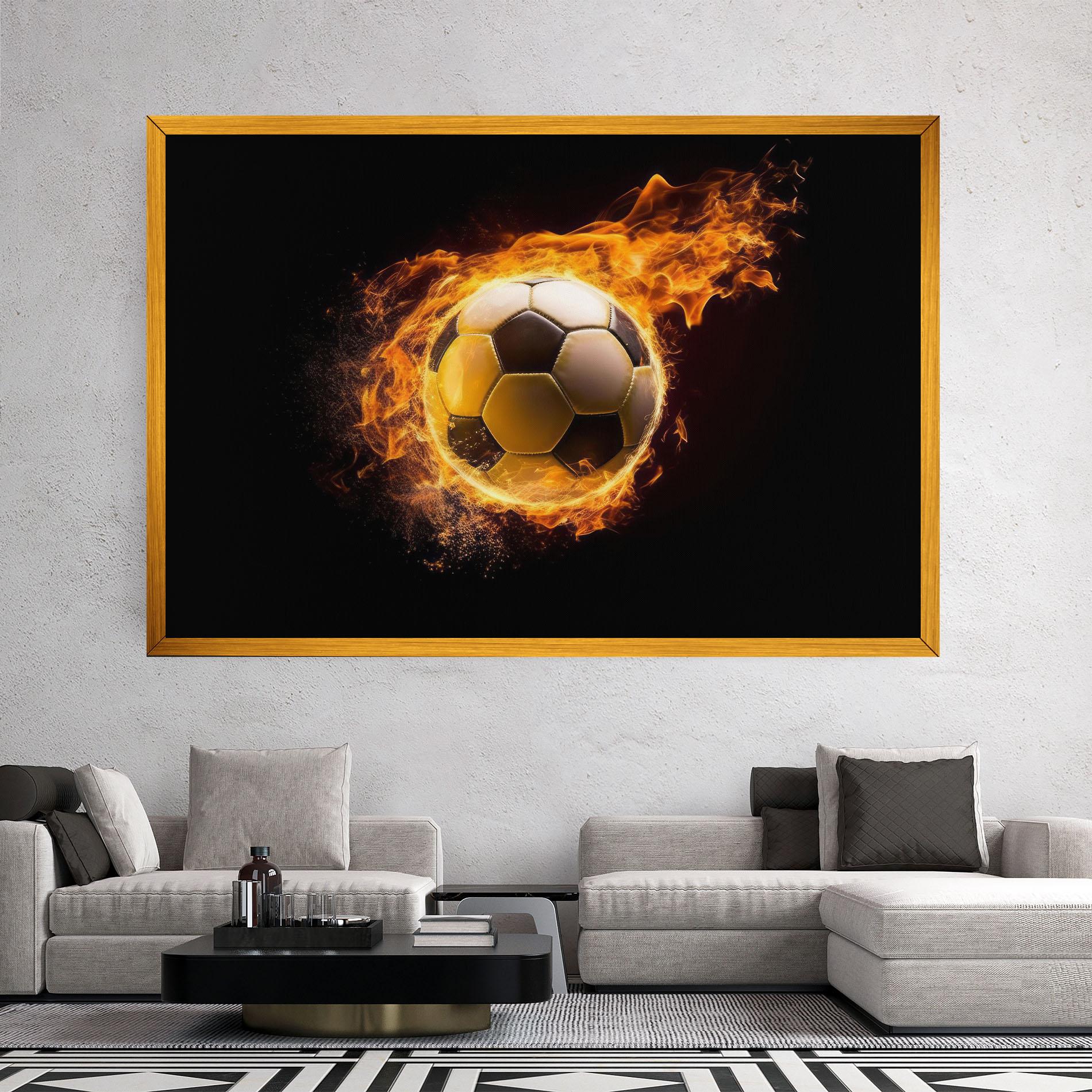 Картина на платно Fire Football mockup 2