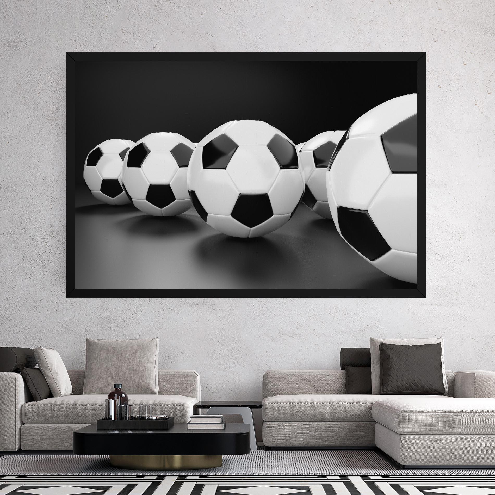 Картина на платно Black White Football mockup 2