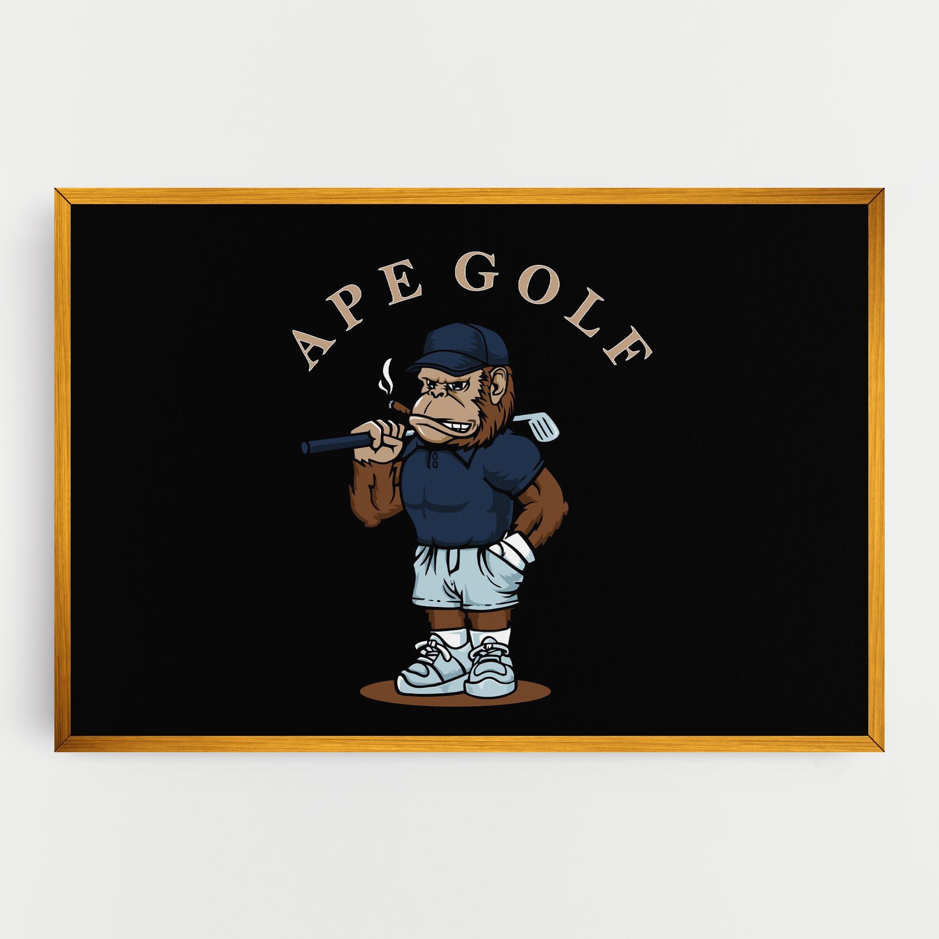 Картина на платно Ape Golf mockup 0