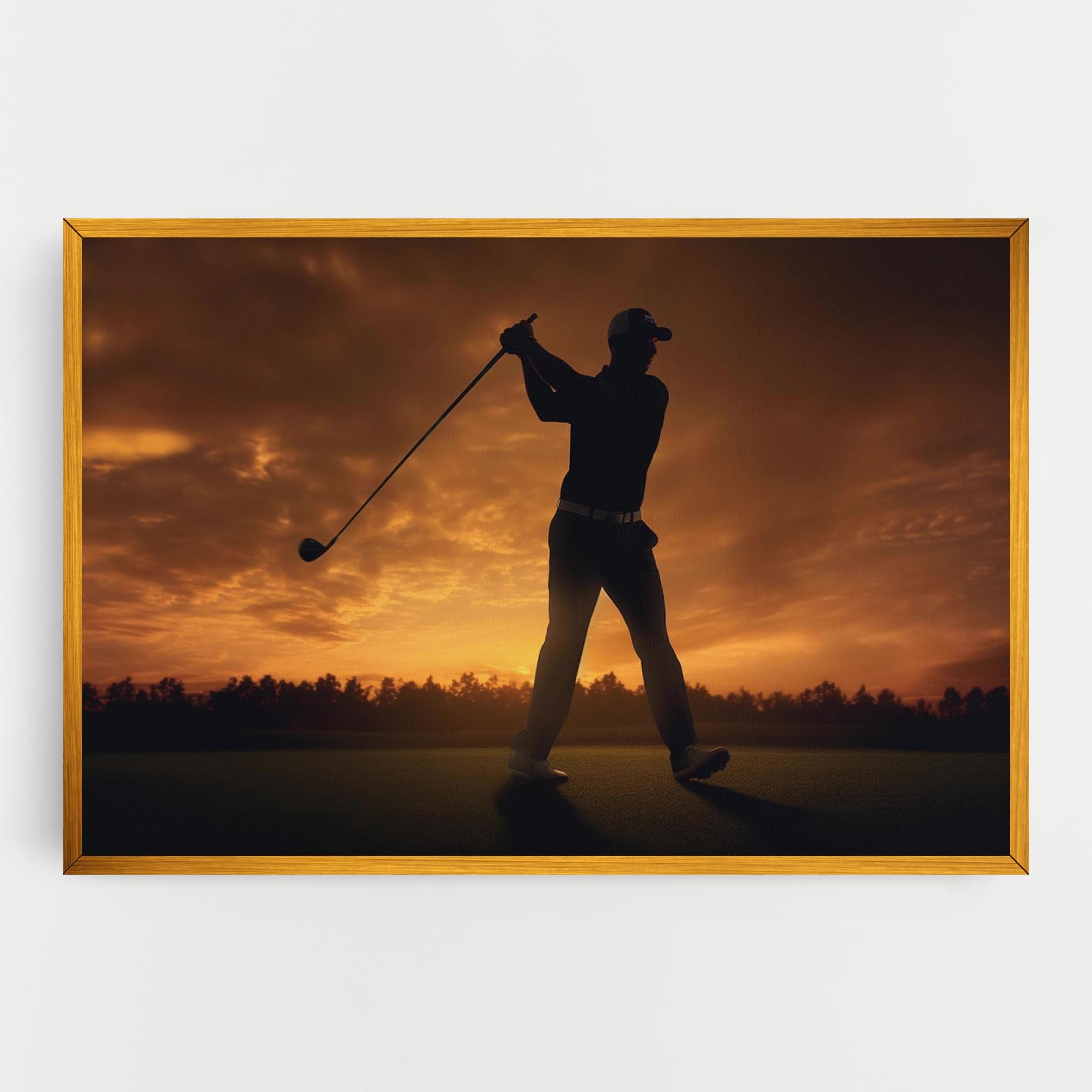 Картина на платно Golf Course Sunset mockup 0