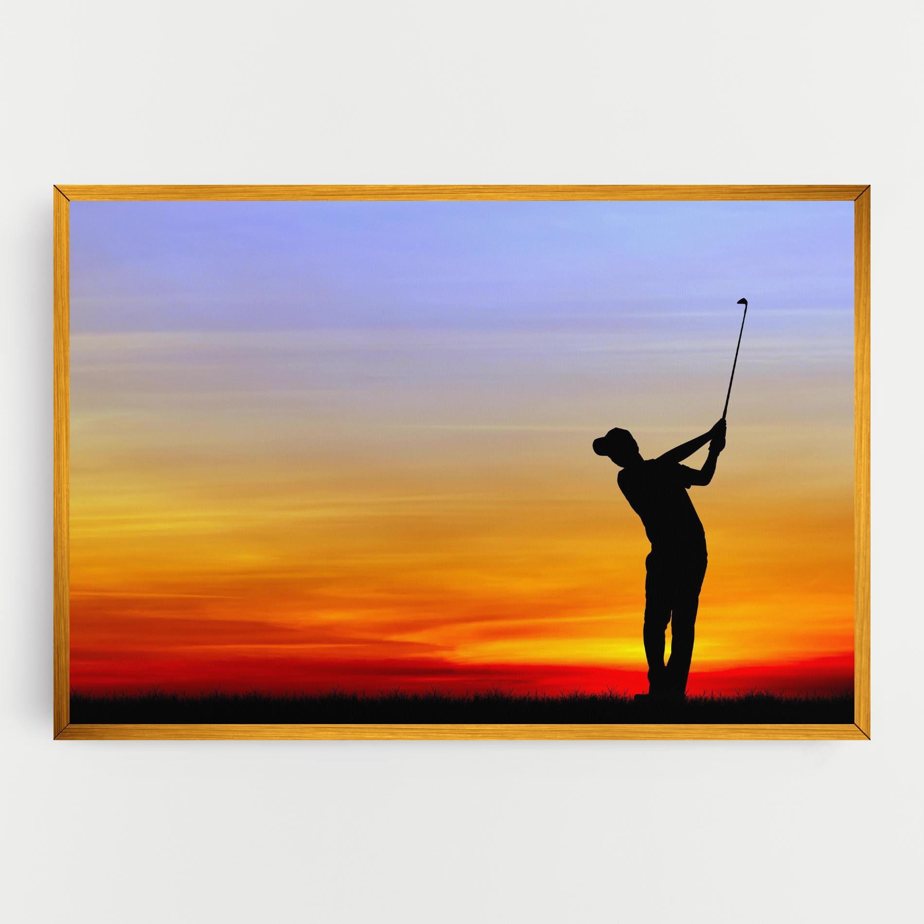 Картина на платно Playing Golf Sunrise mockup 0