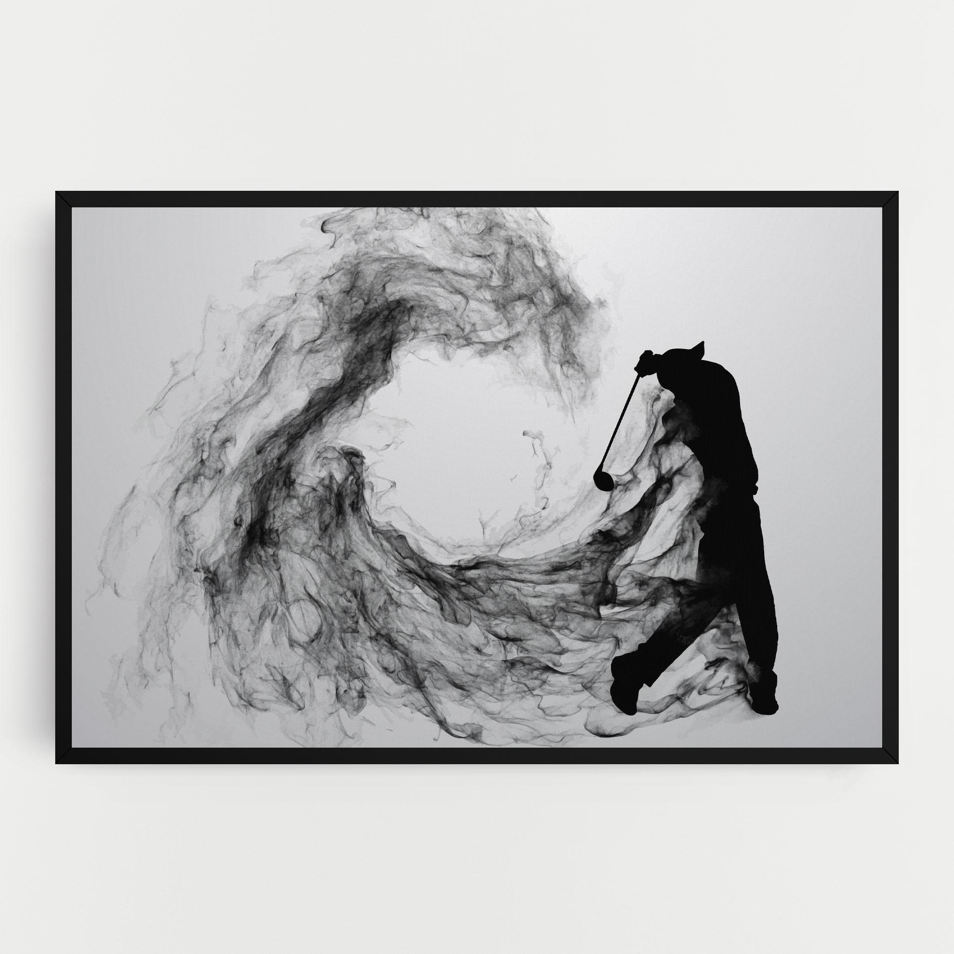 Картина на платно Black Smoke Golf mockup 0