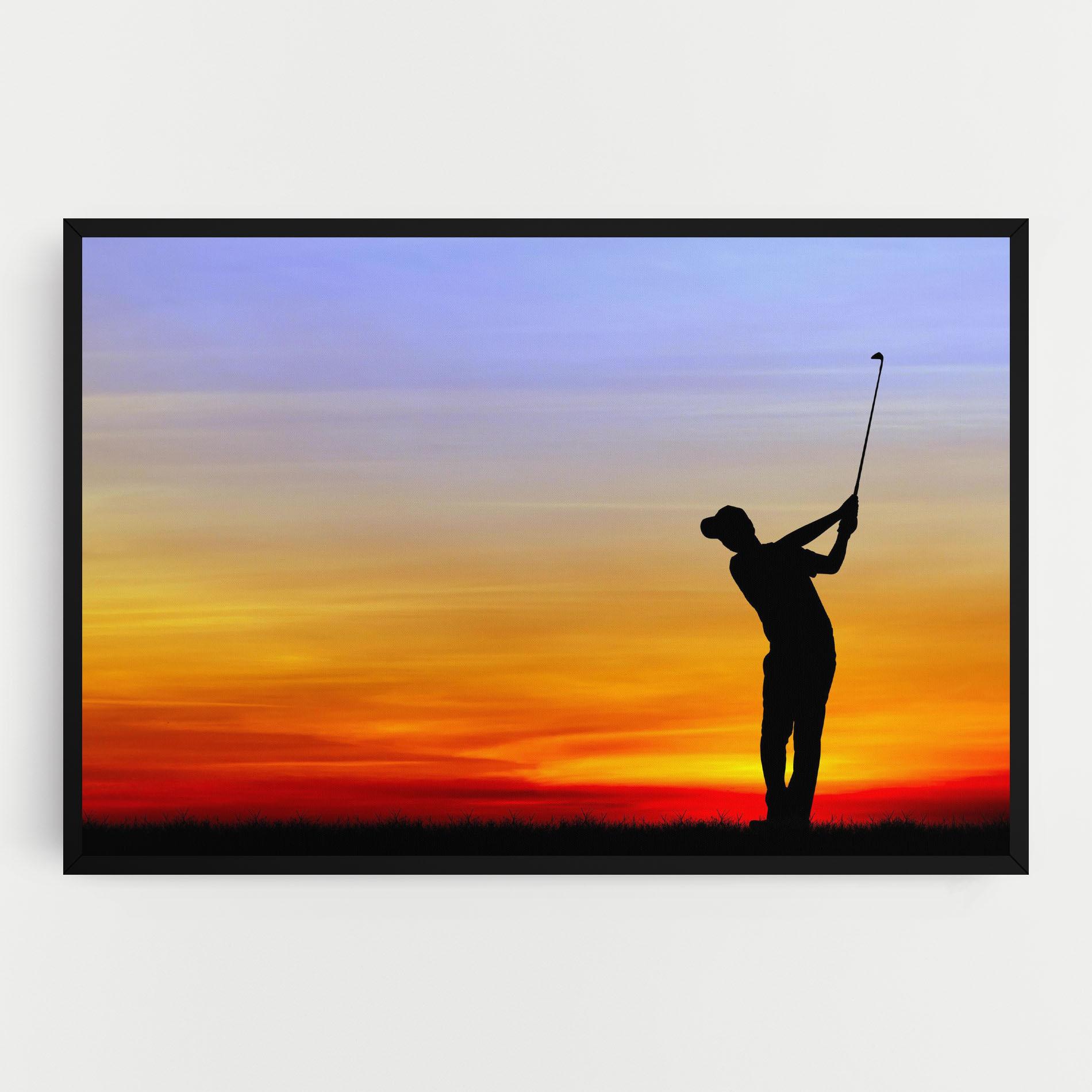 Картина на платно Playing Golf Sunrise mockup 0