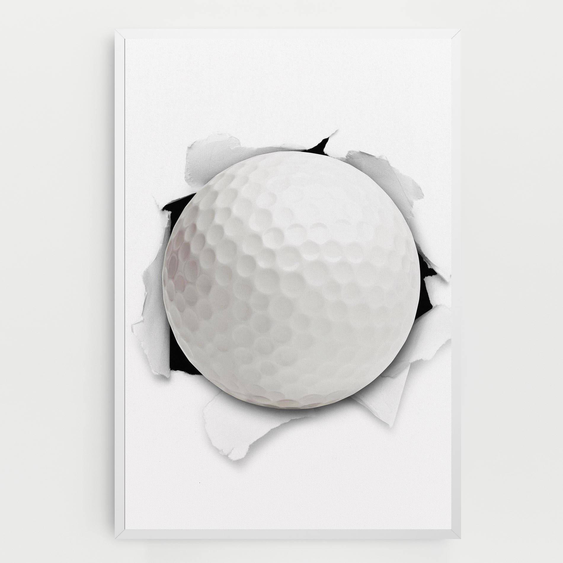 Картина на платно Golf Ball Bursting Hole mockup 0