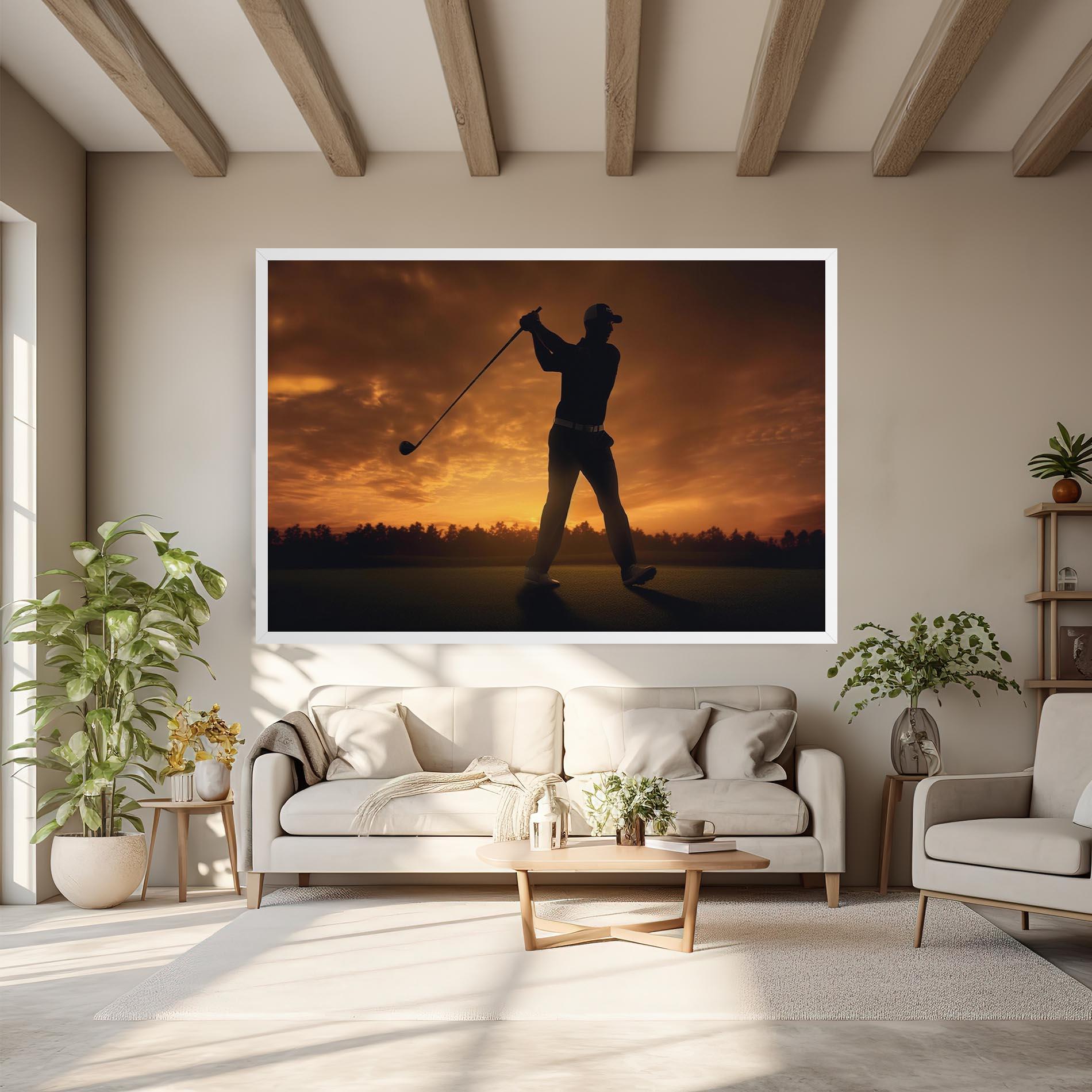 Картина на платно Golf Course Sunset mockup 6