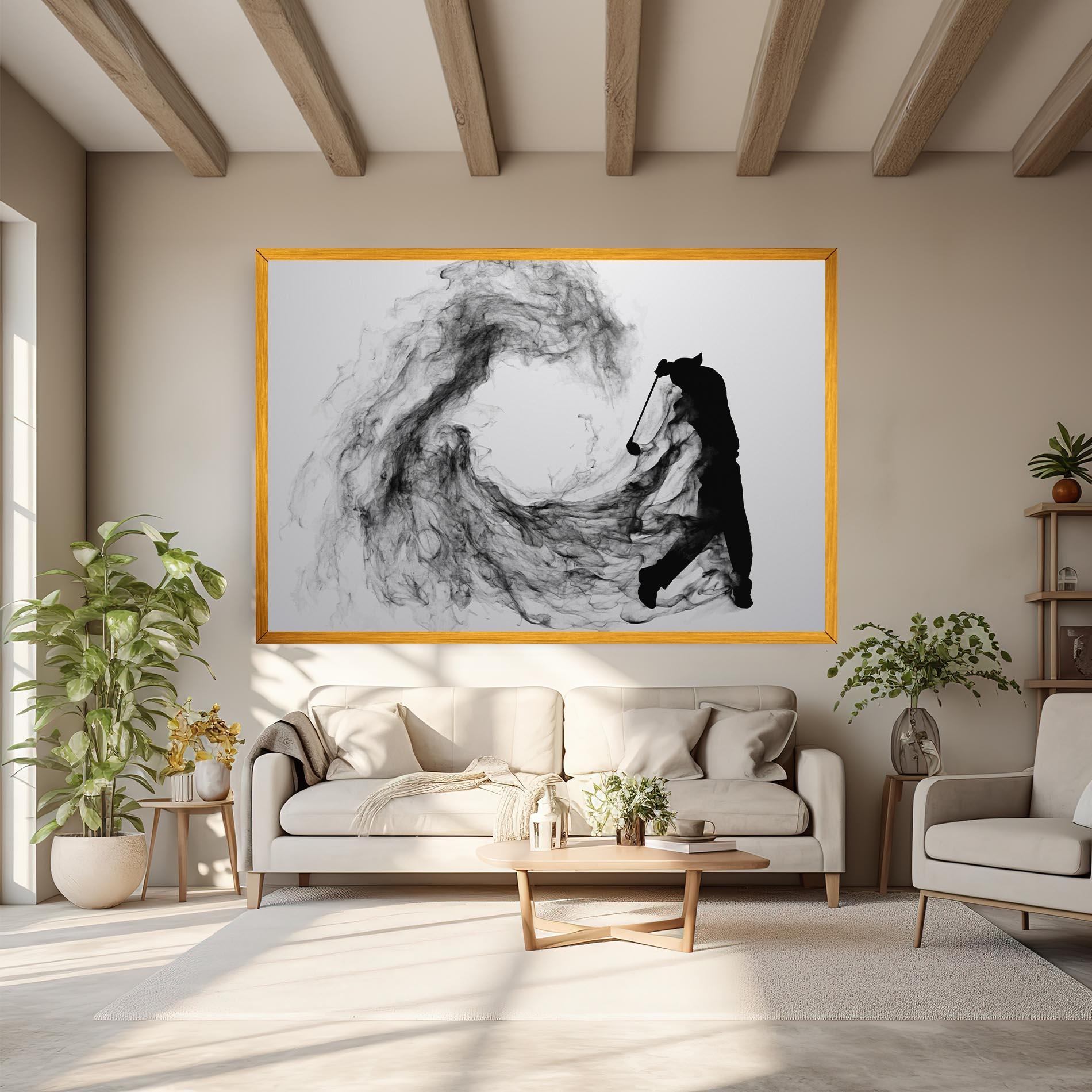 Картина на платно Black Smoke Golf mockup 6