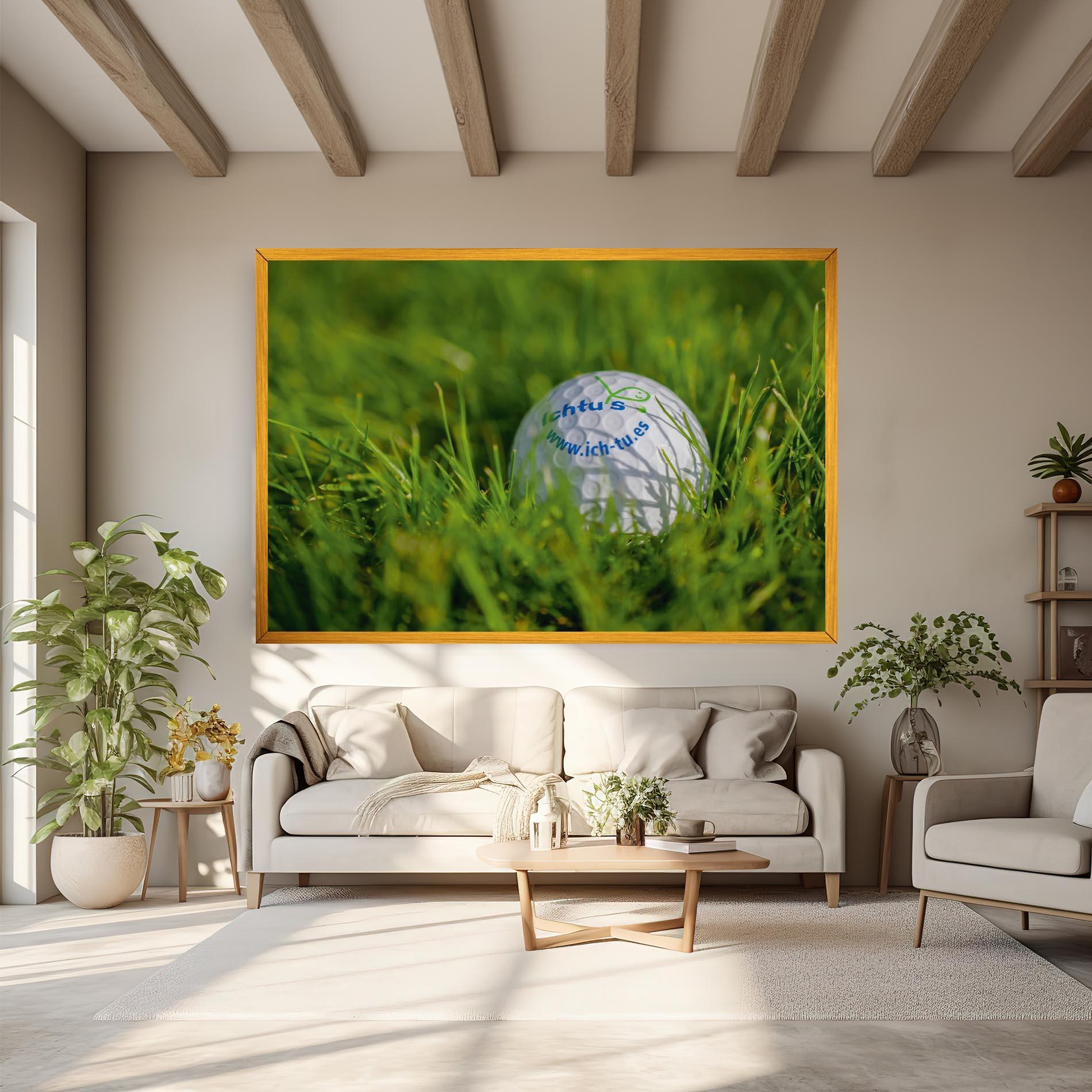 Картина на платно Golf Ball In Grass mockup 6