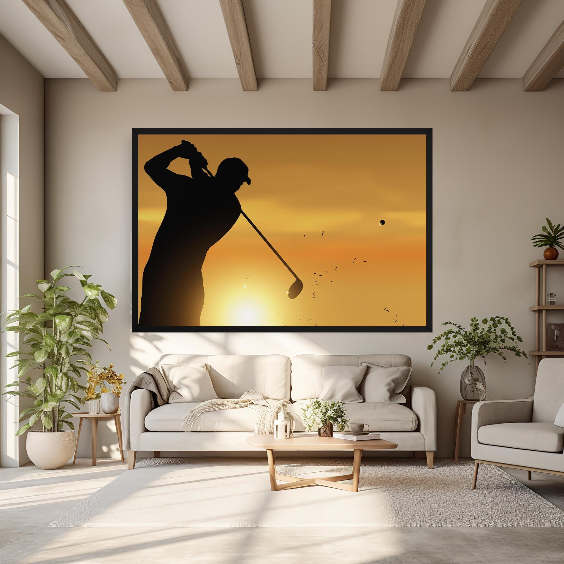 Картина на платно Gold Sunrise mockup 6