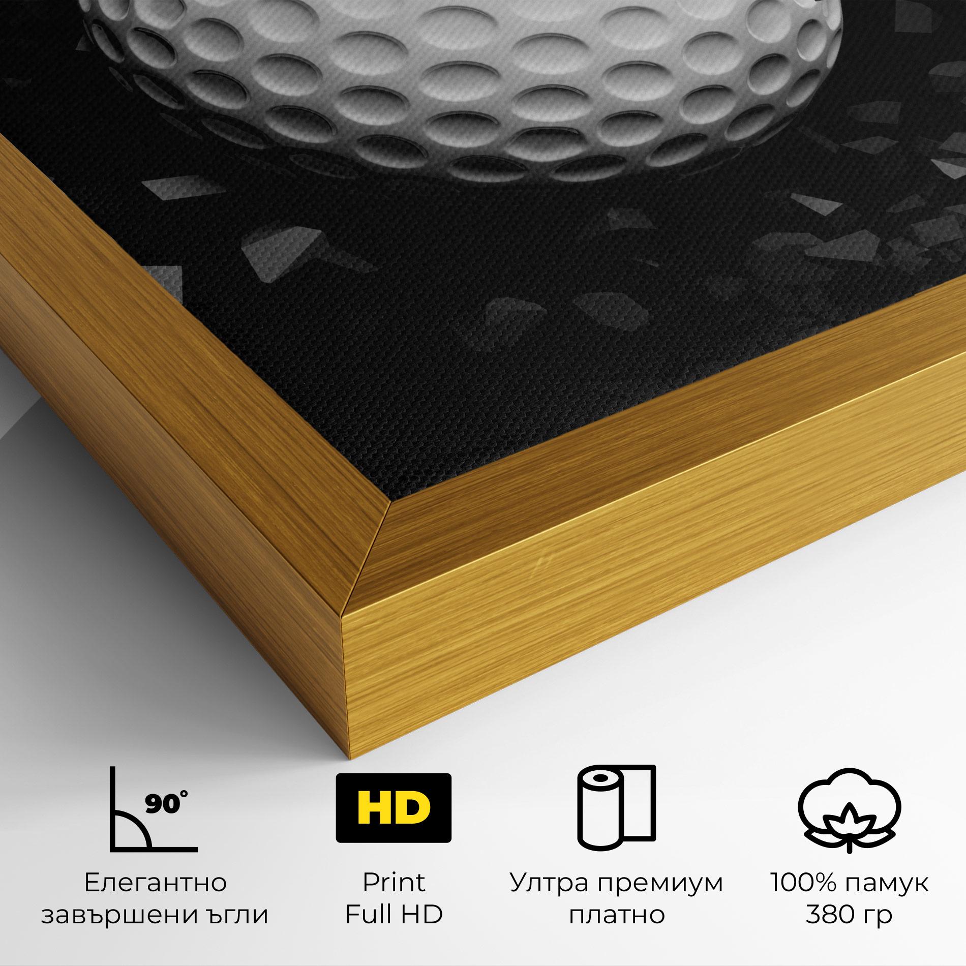 Картина на платно Black Wall Golf Ball mockup 4