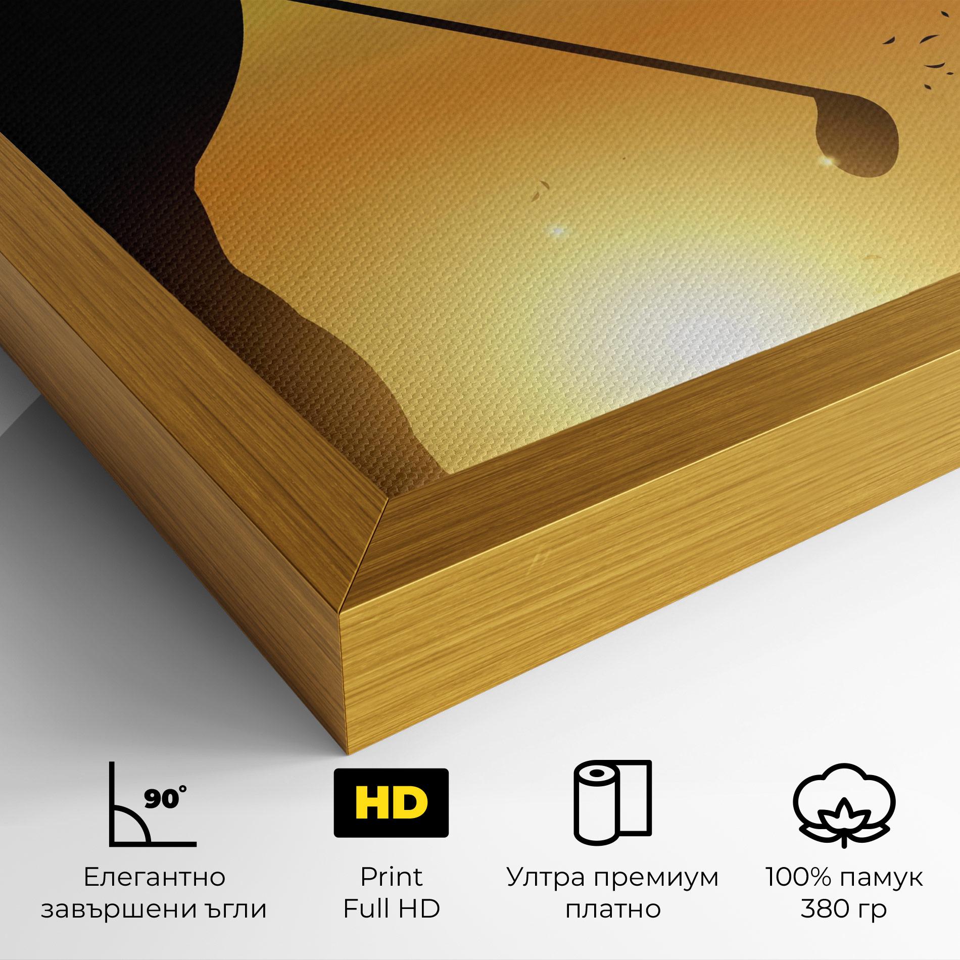 Картина на платно Gold Sunrise mockup 4