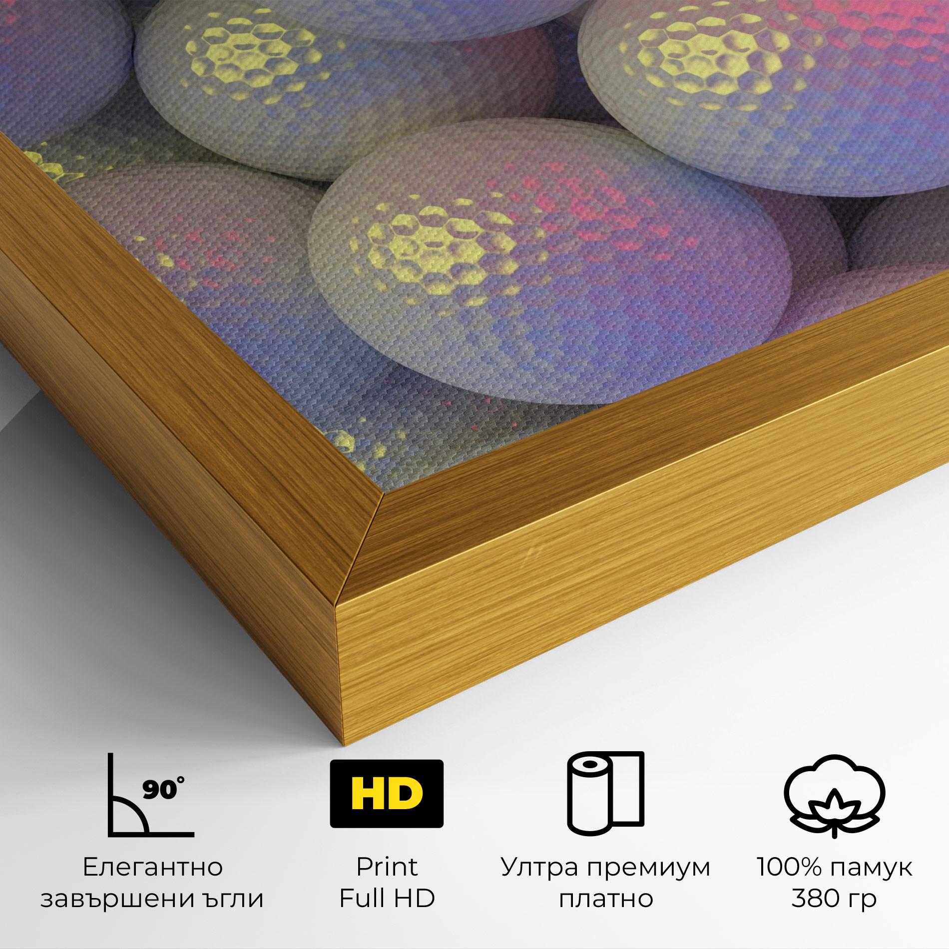 Картина на платно Purple Light Golf Ball mockup 4
