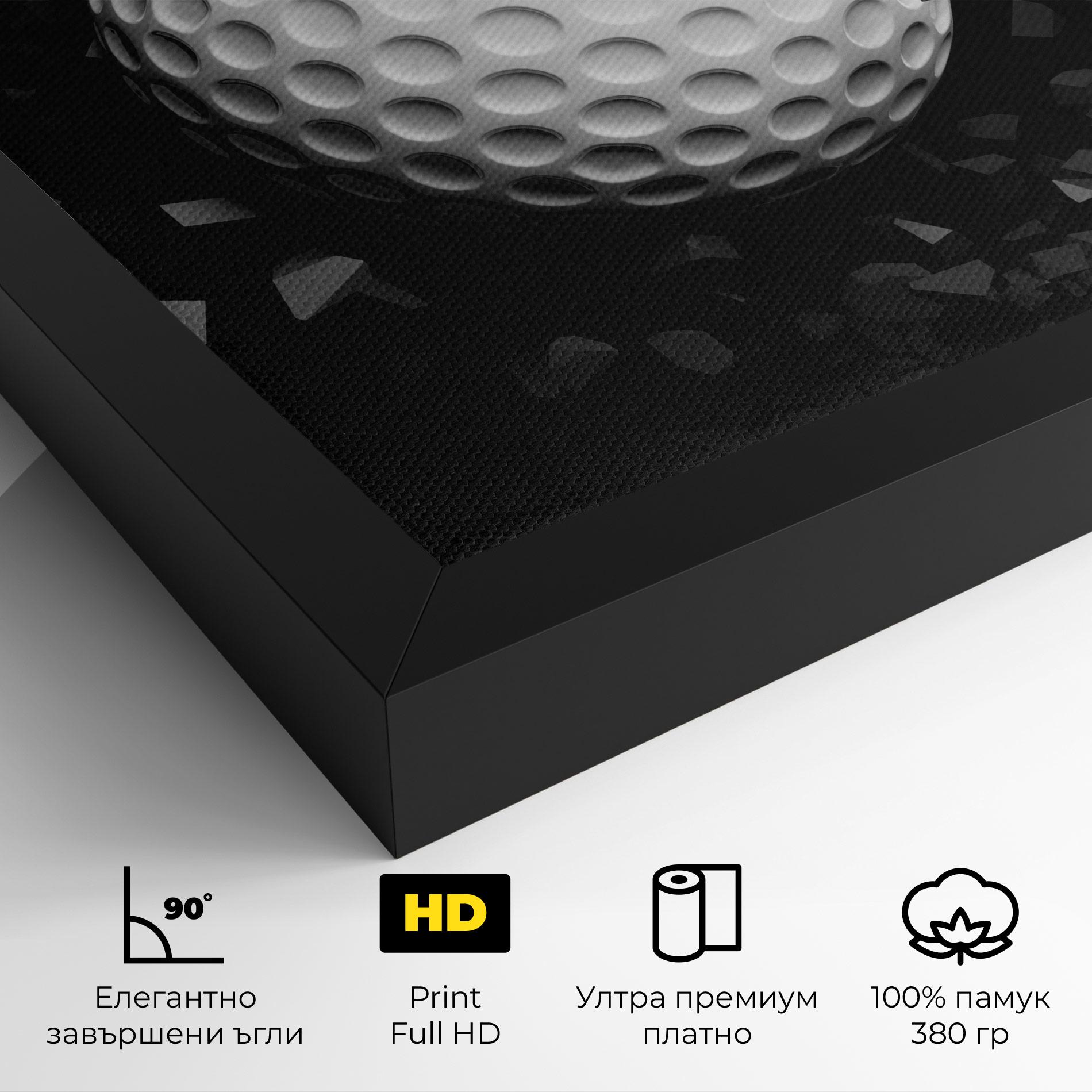 Картина на платно Black Wall Golf Ball mockup 4