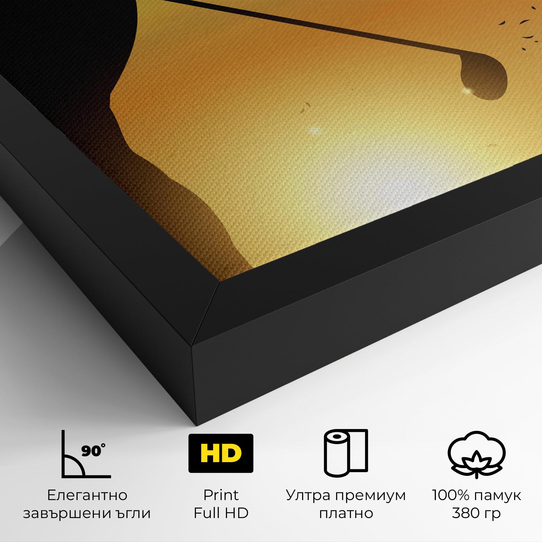 Картина на платно Gold Sunrise mockup 4