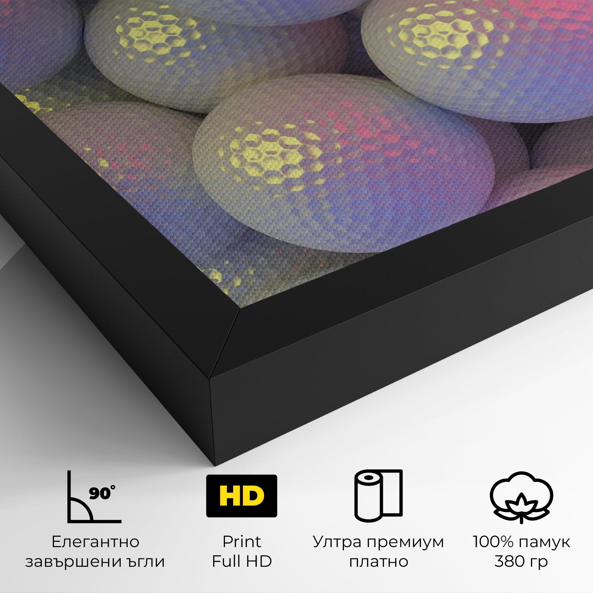 Картина на платно Purple Light Golf Ball mockup 4