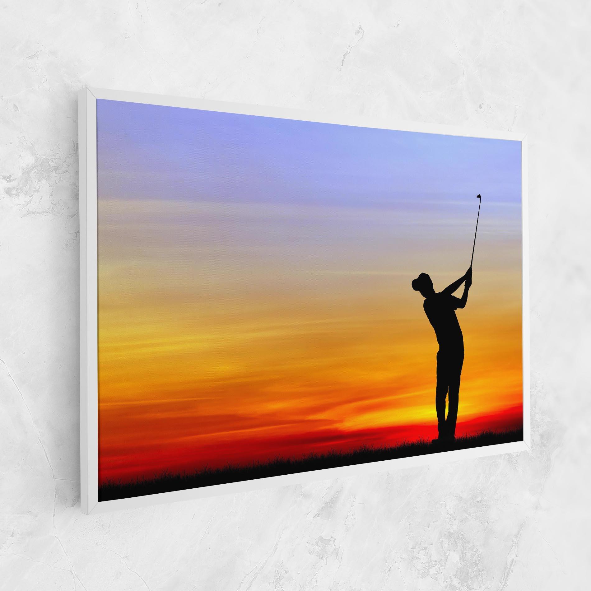 Картина на платно Playing Golf Sunrise mockup 1