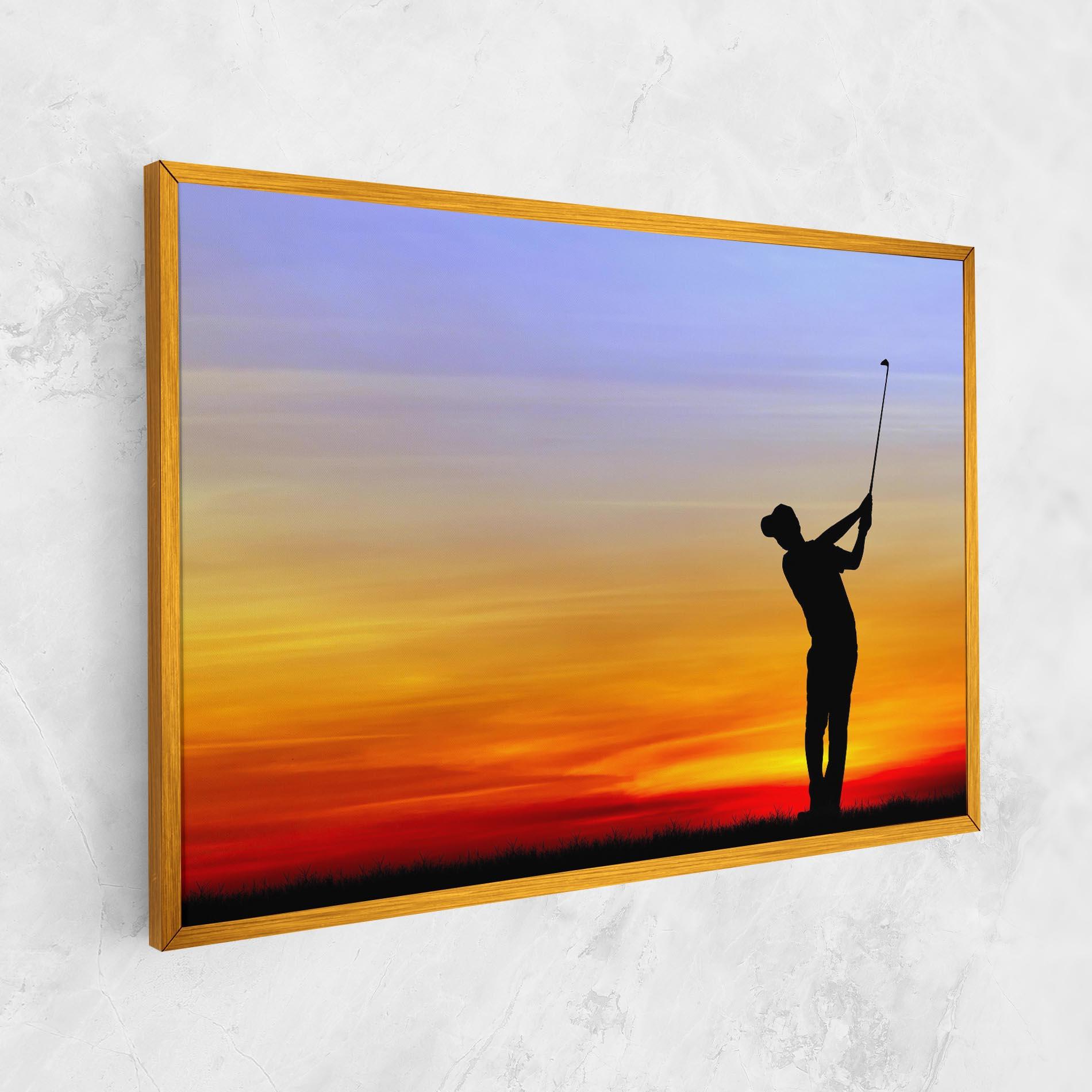 Картина на платно Playing Golf Sunrise mockup 1