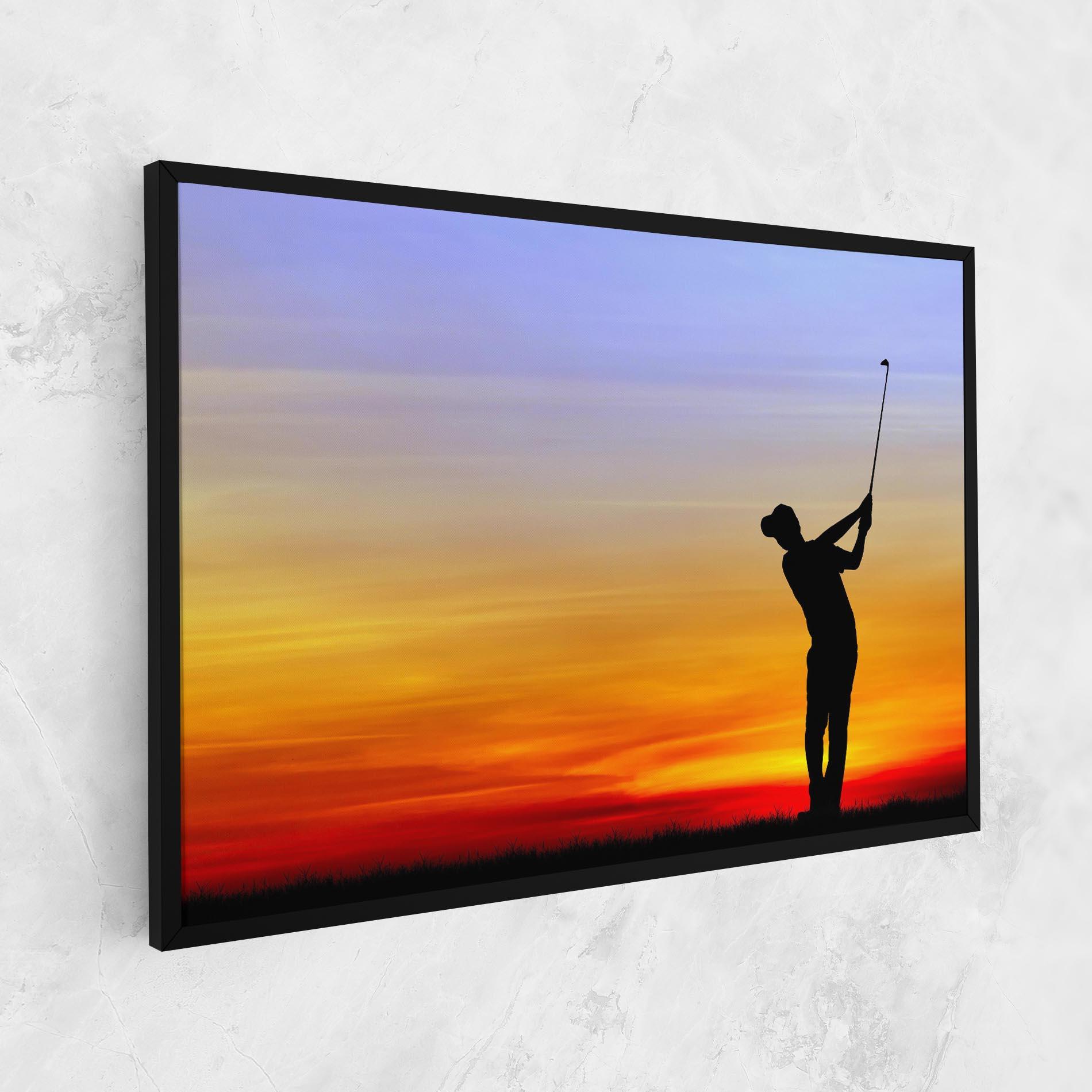 Картина на платно Playing Golf Sunrise mockup 1