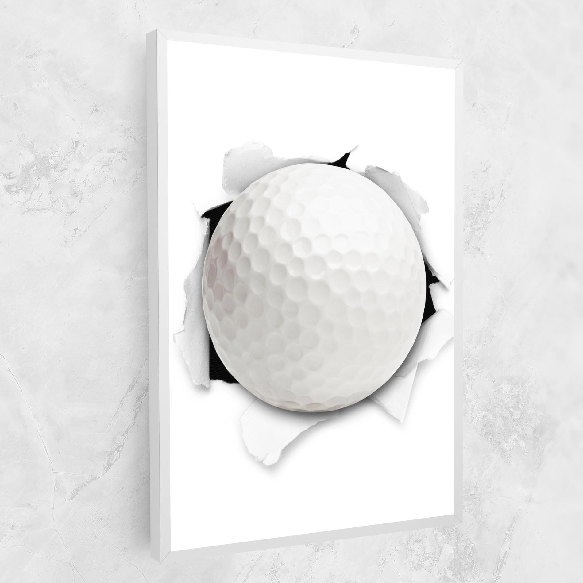 Картина на платно Golf Ball Bursting Hole mockup 1