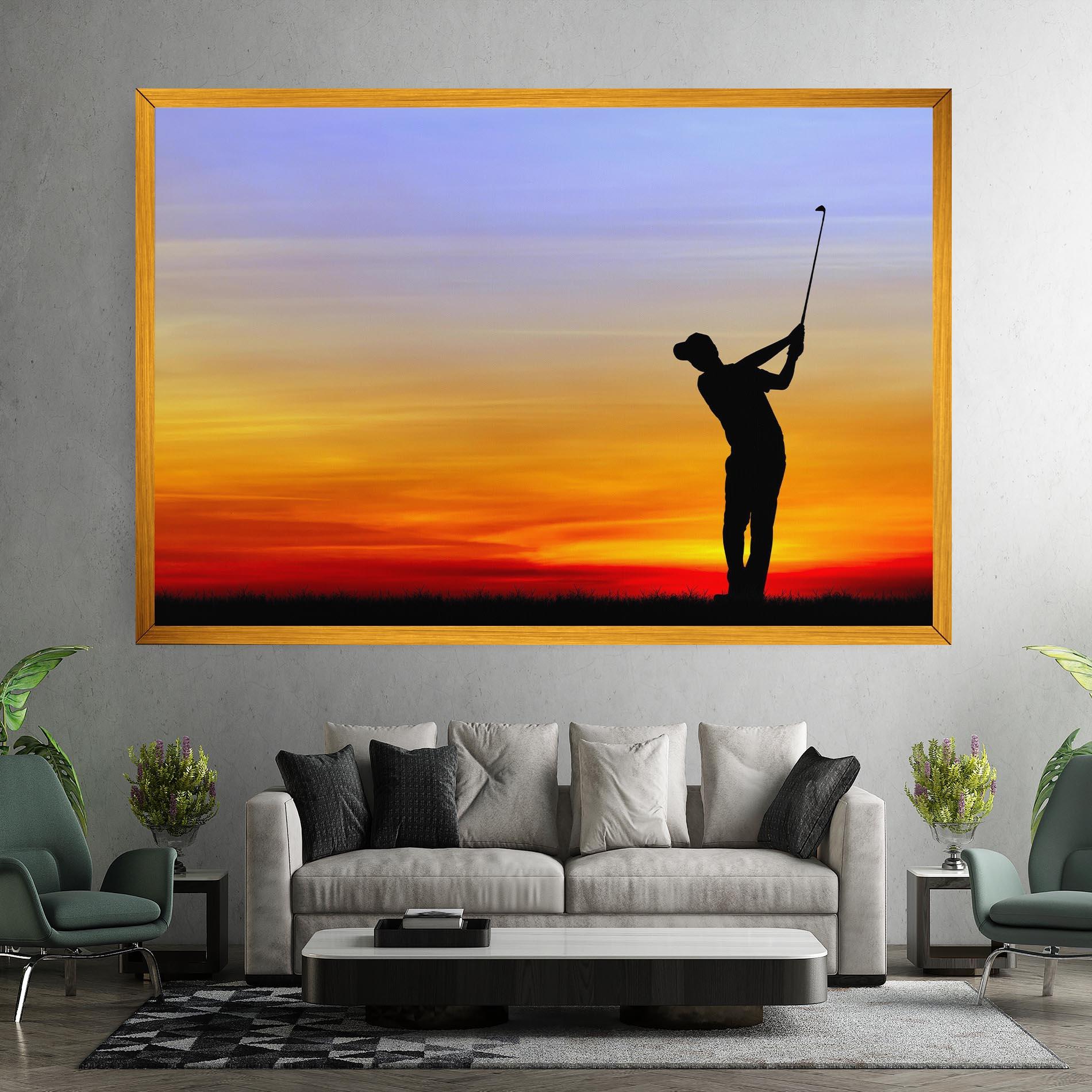 Картина на платно Playing Golf Sunrise mockup 7