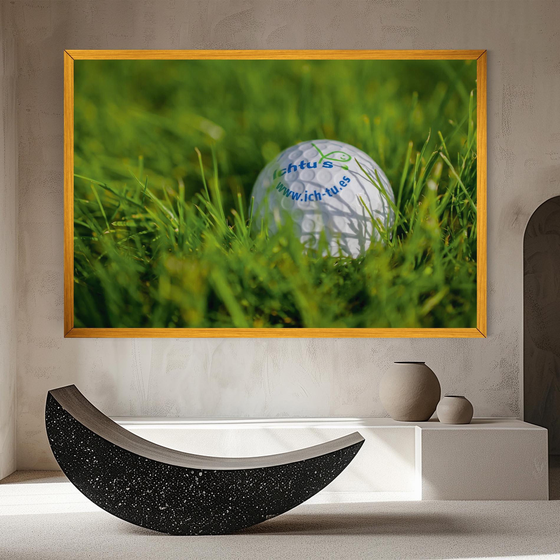 Картина на платно Golf Ball In Grass mockup 8