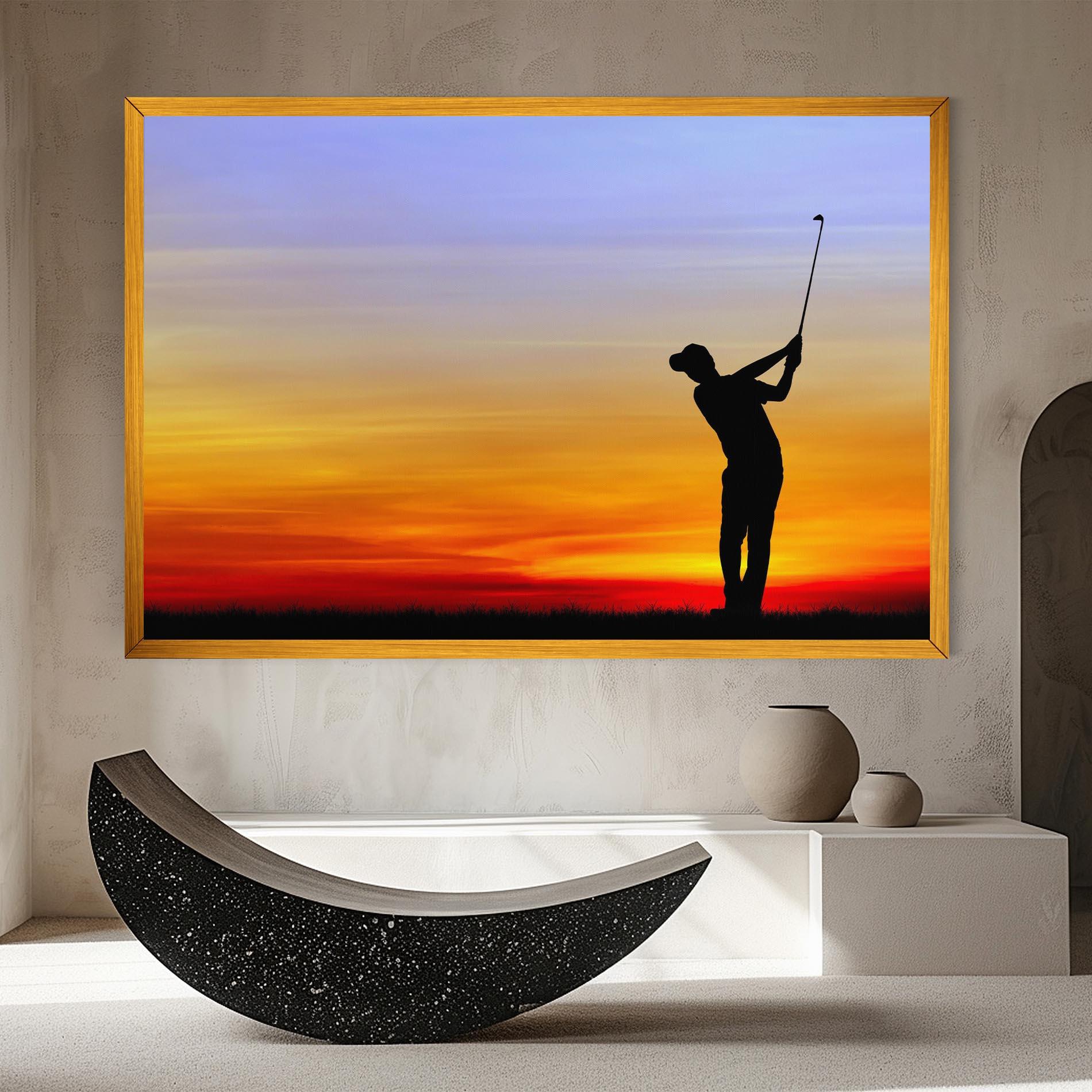 Картина на платно Playing Golf Sunrise mockup 8
