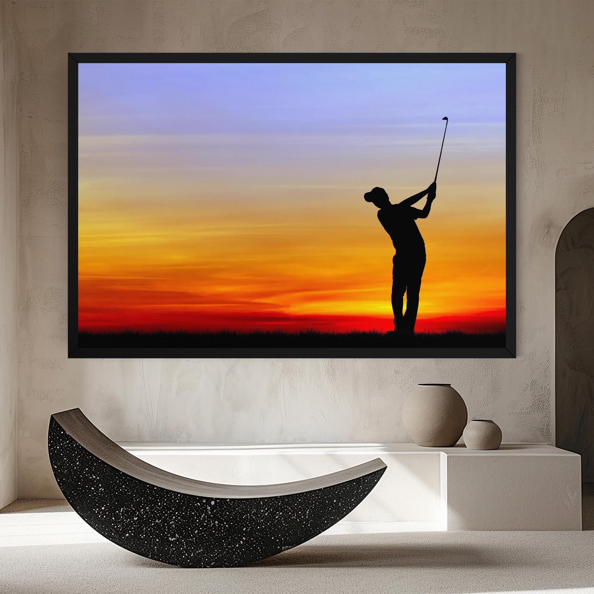 Картина на платно Playing Golf Sunrise mockup 8