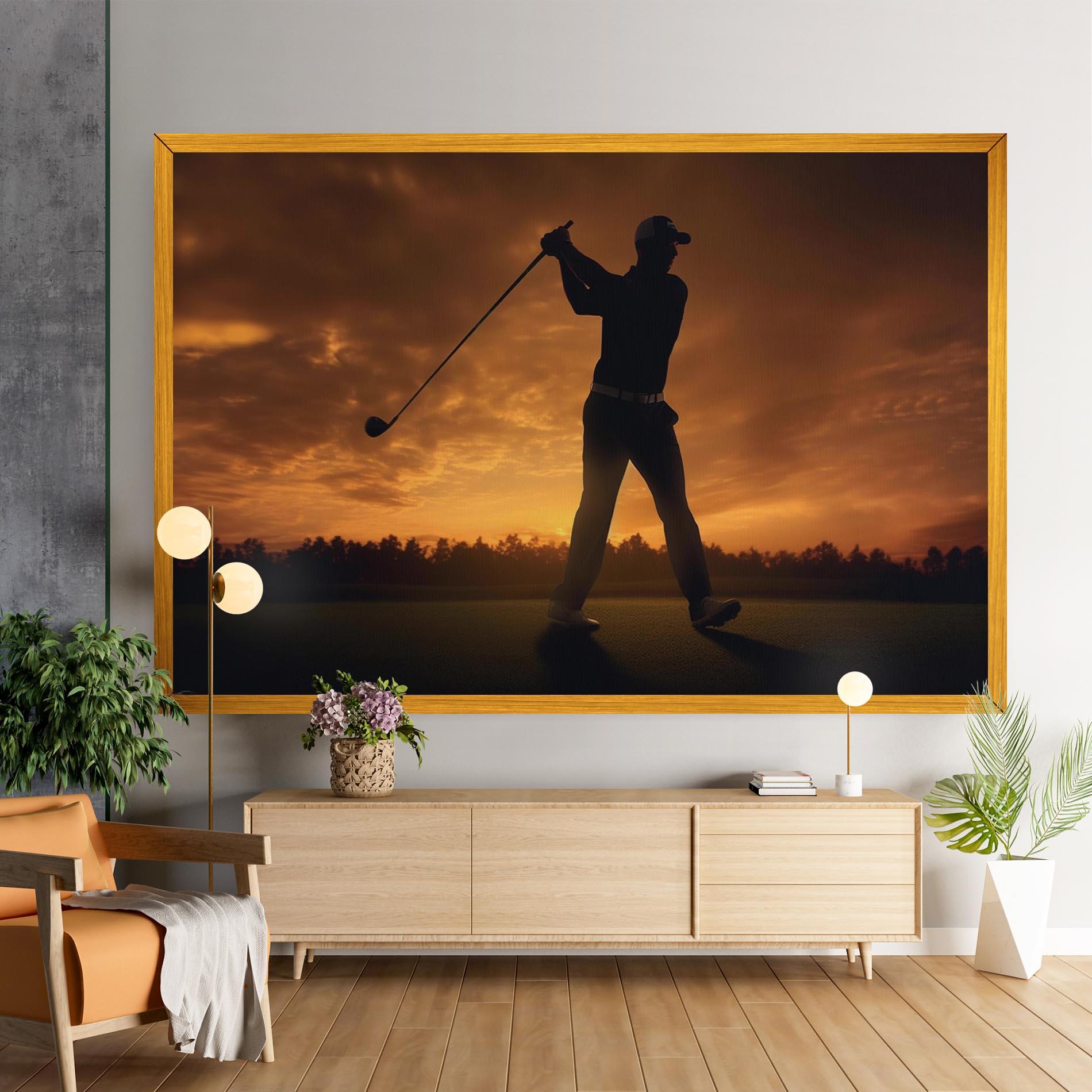 Картина на платно Golf Course Sunset mockup 9