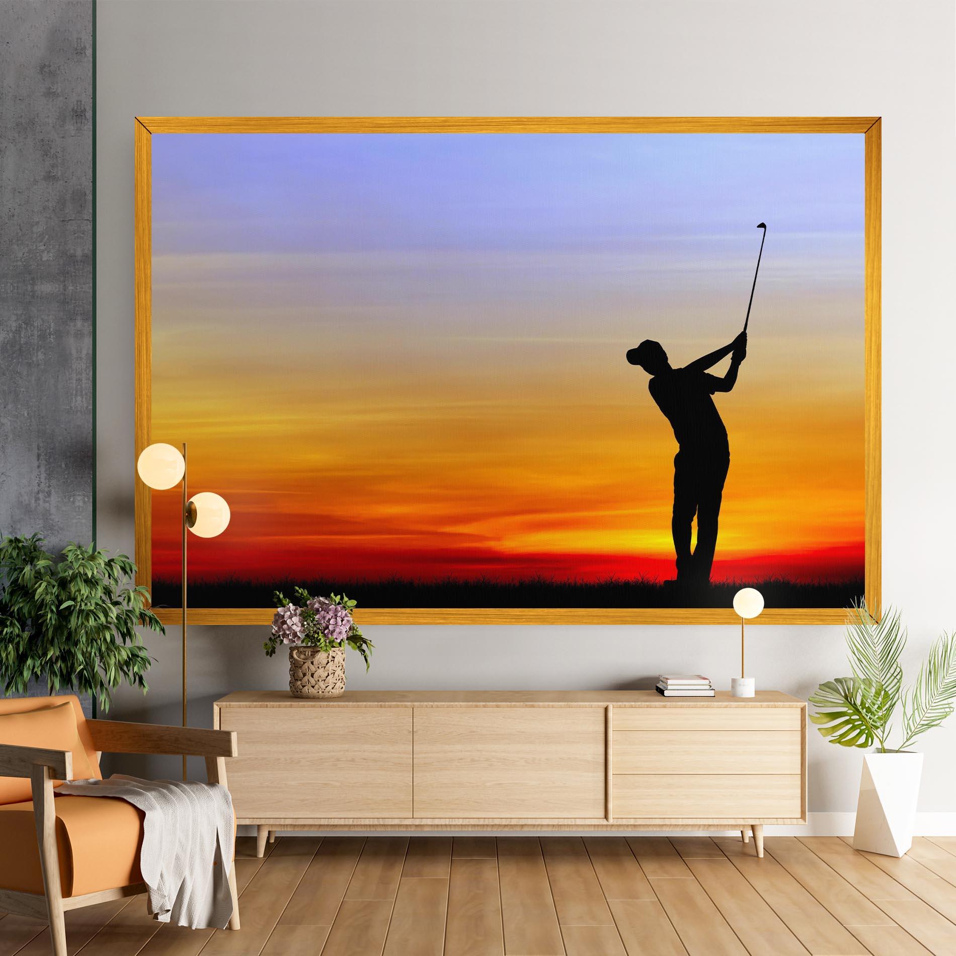 Картина на платно Playing Golf Sunrise mockup 9