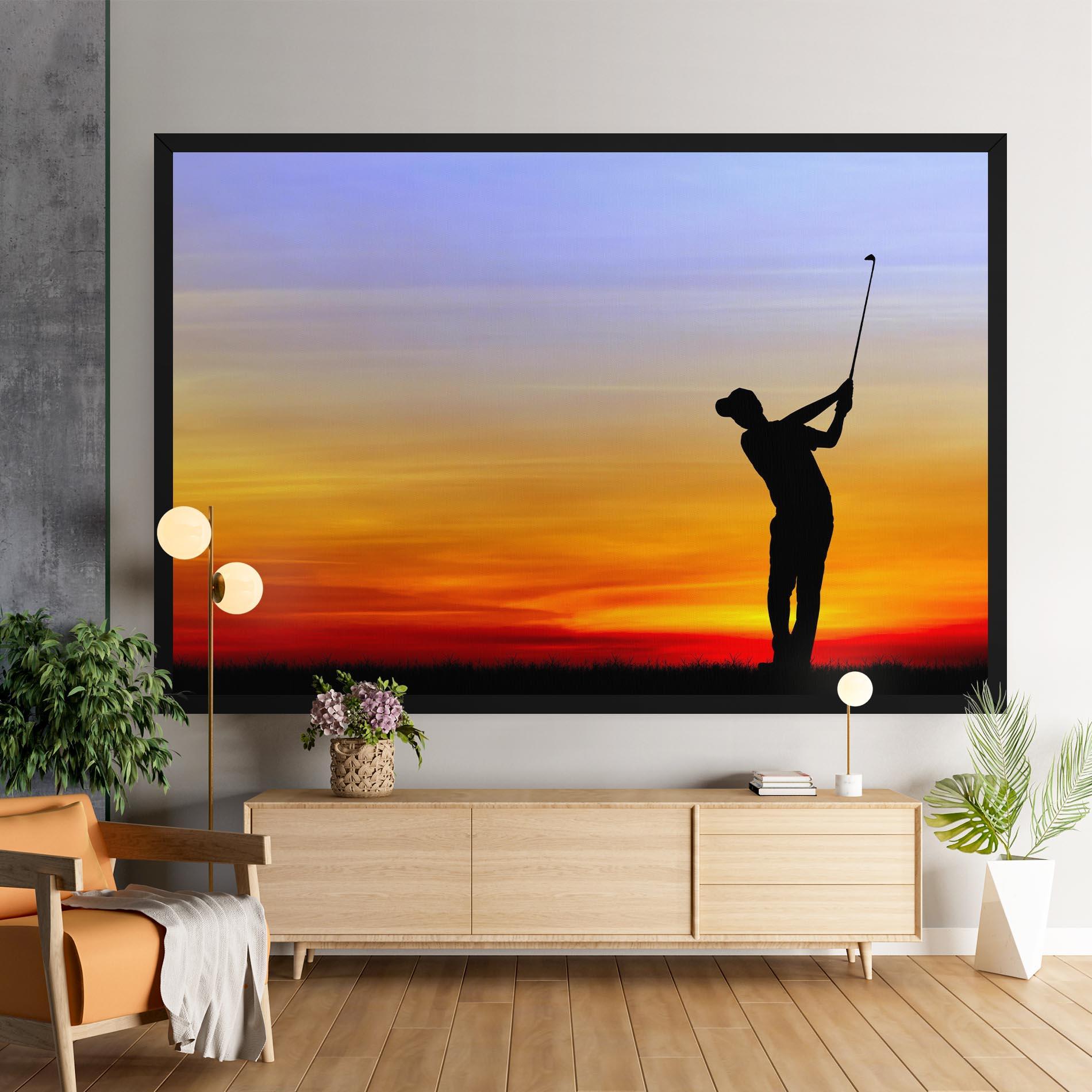Картина на платно Playing Golf Sunrise mockup 9