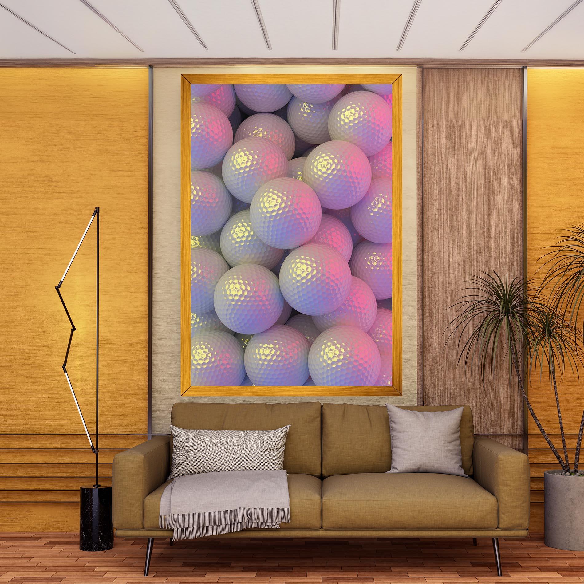 Картина на платно Purple Light Golf Ball mockup 9
