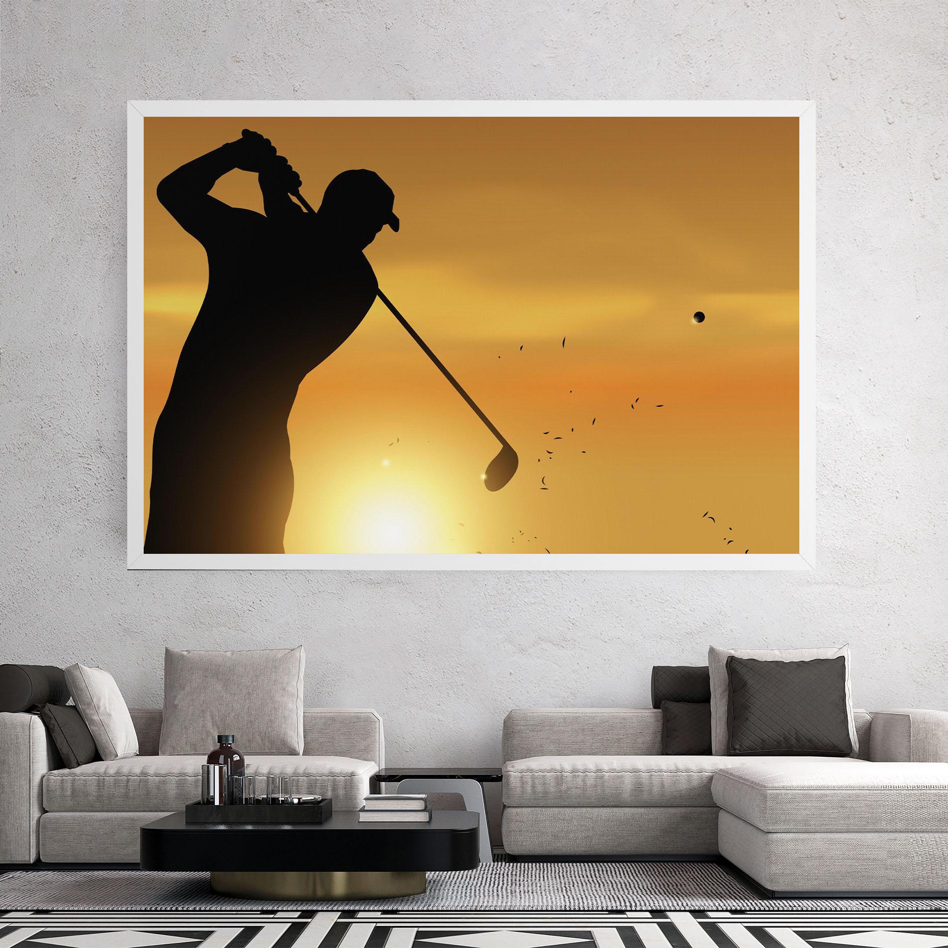 Картина на платно Gold Sunrise mockup 2