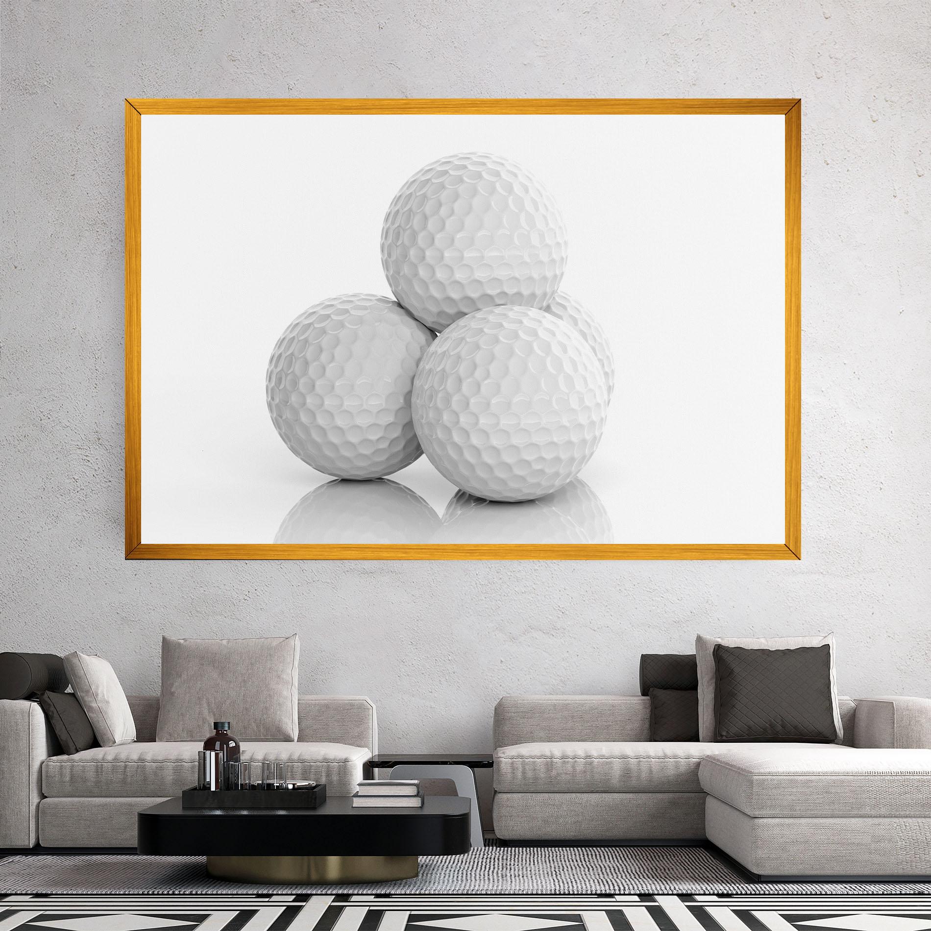 Картина на платно 3d Golf Balls mockup 2