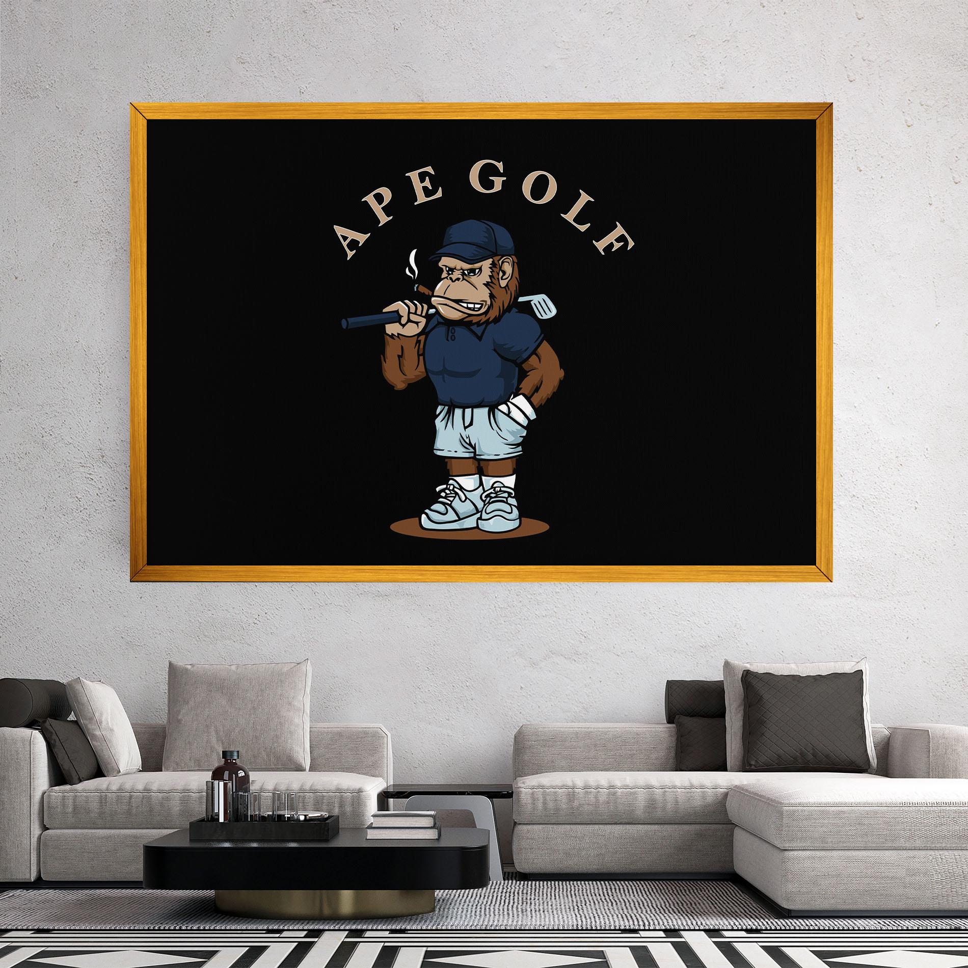 Картина на платно Ape Golf mockup 2
