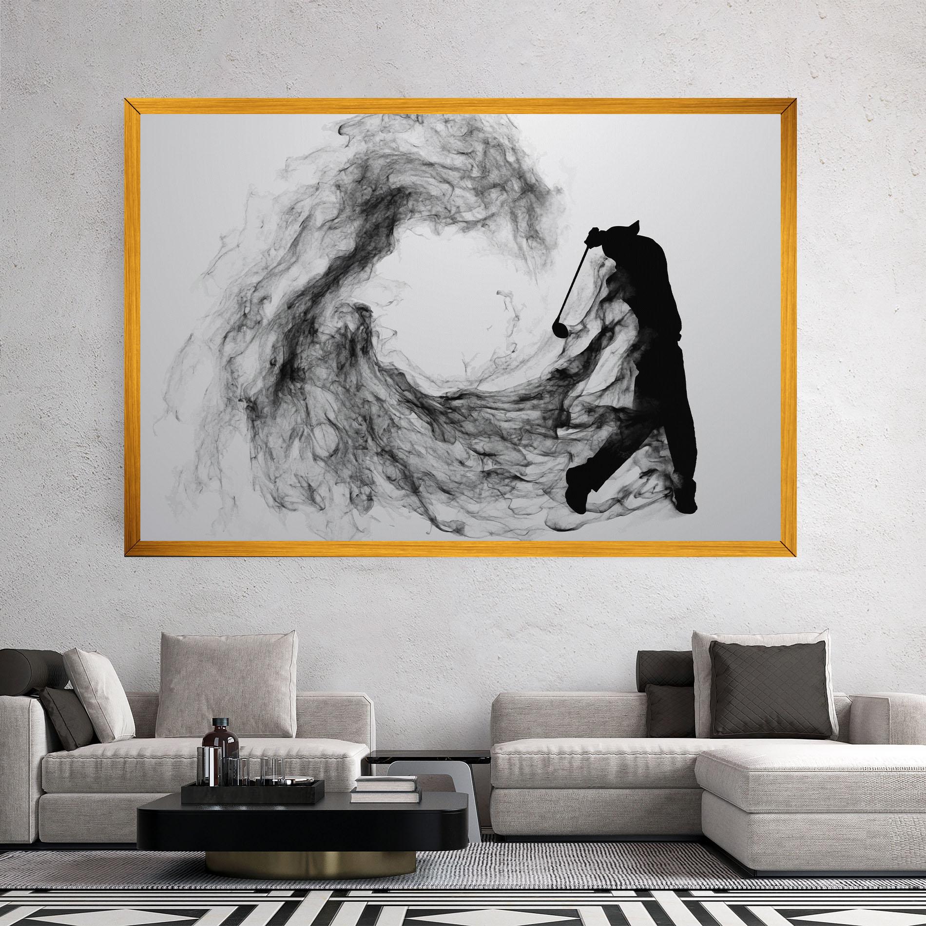 Картина на платно Black Smoke Golf mockup 2