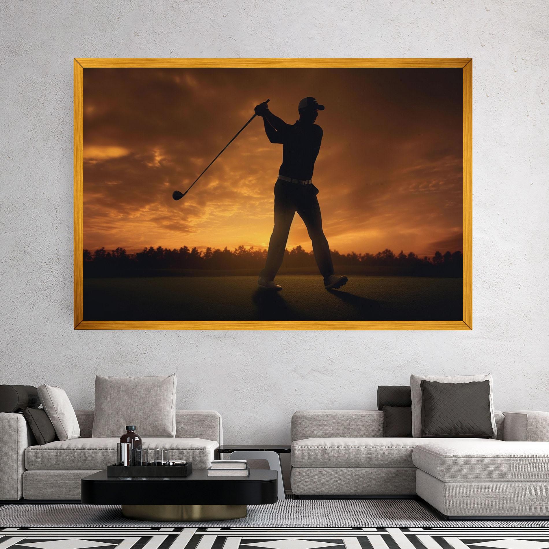 Картина на платно Golf Course Sunset mockup 2