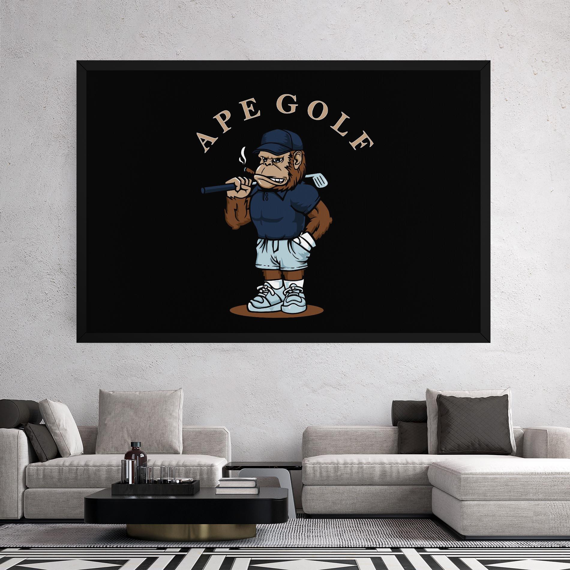 Картина на платно Ape Golf mockup 2