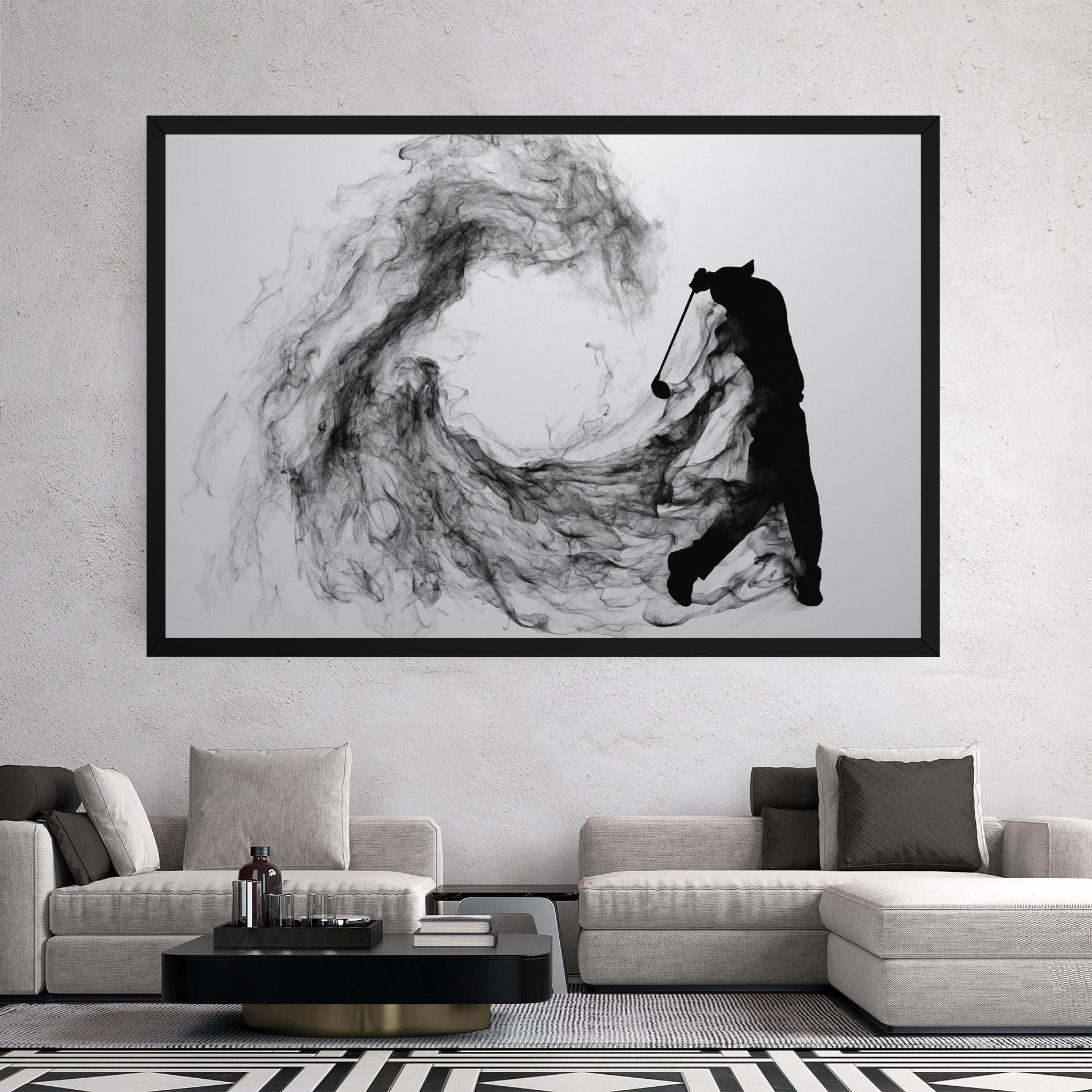 Картина на платно Black Smoke Golf mockup 2